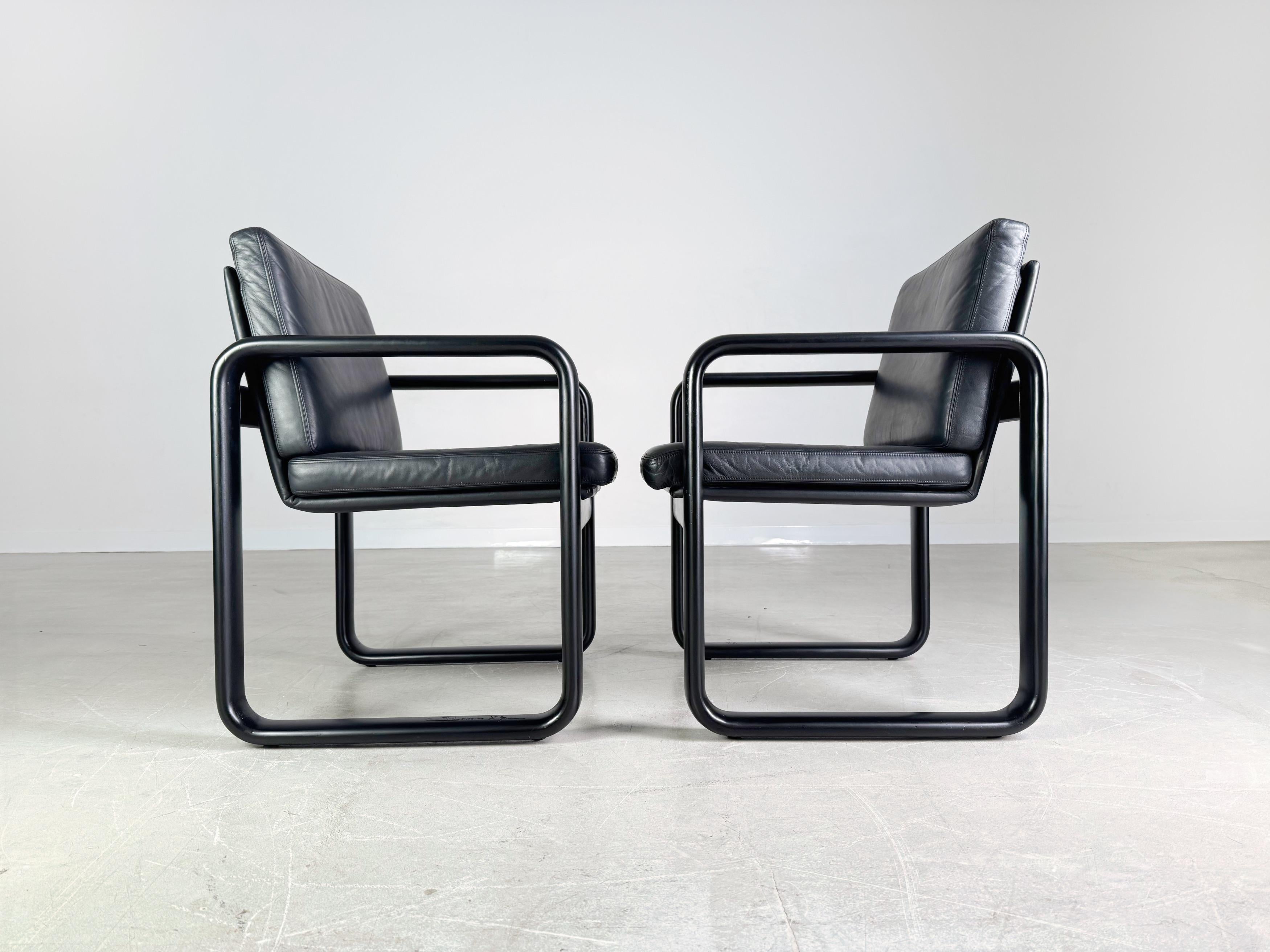 Wood Set of 2 Hombre armchairs Rosenthal chair Burkhard Vogtherr 1970s For Sale