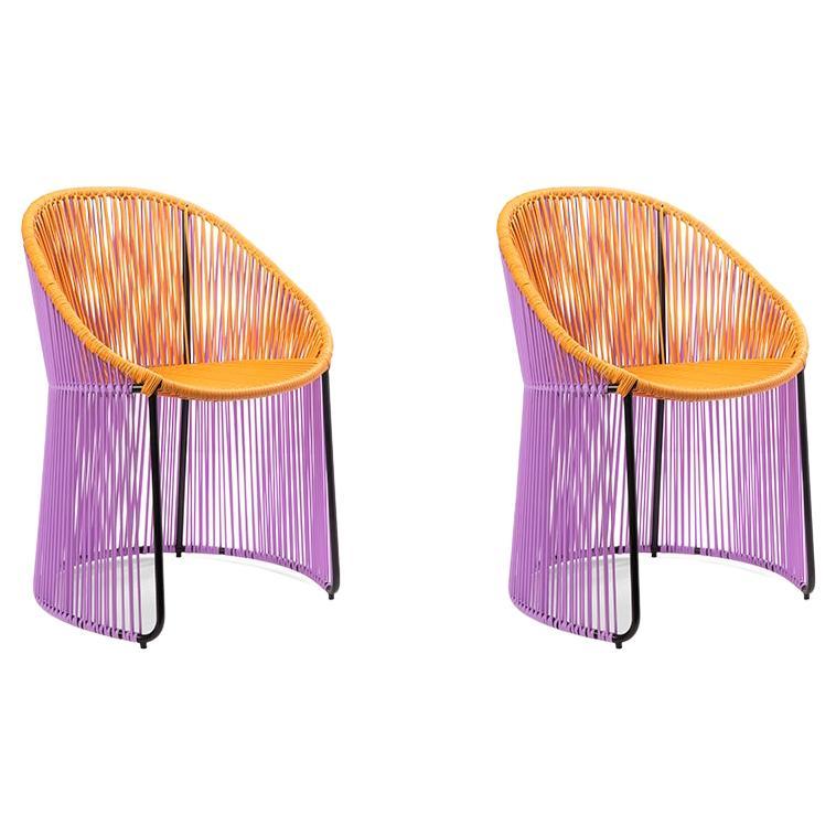 Charming Set of Farmhouse Rustic Honey Colored Pine Dining Chairs at