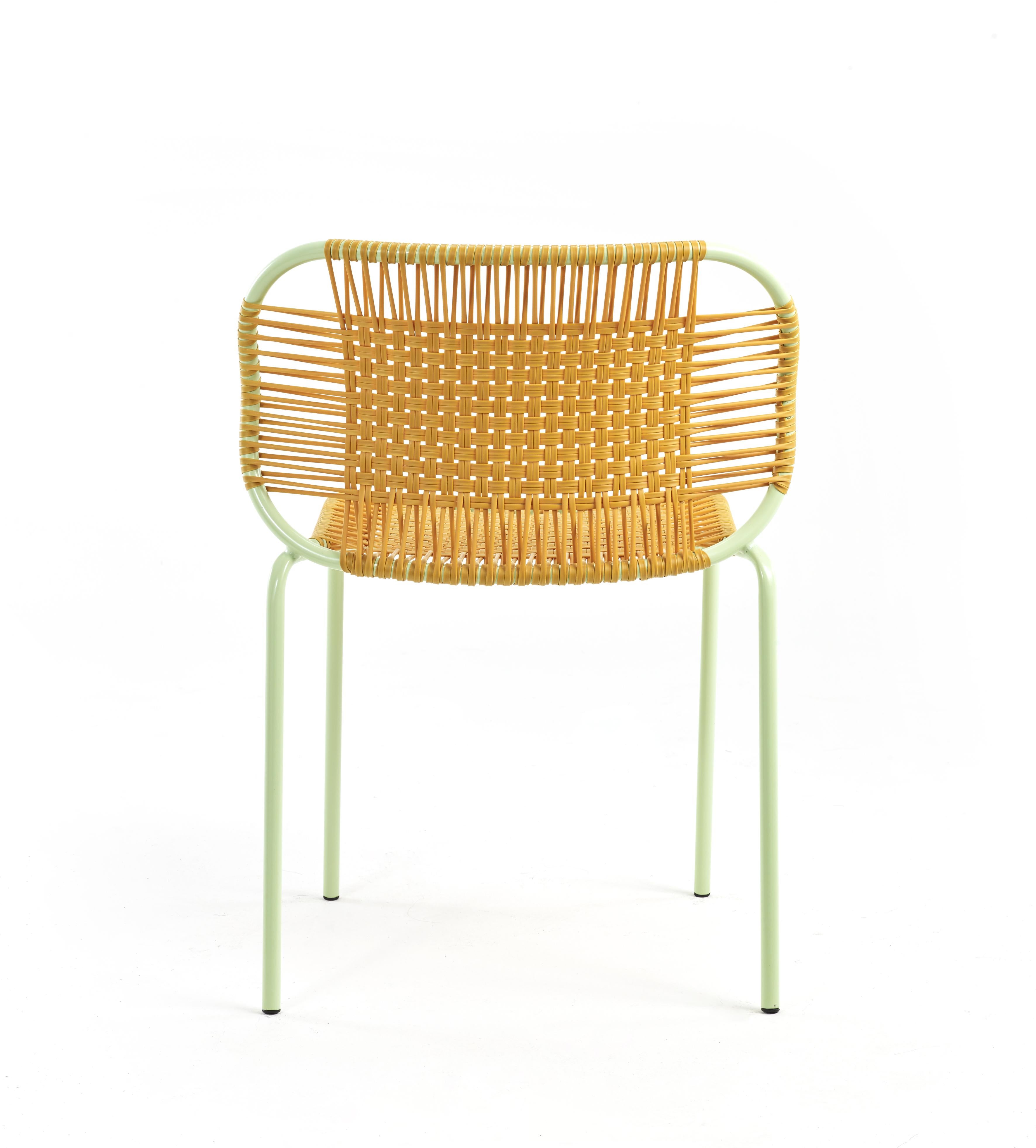 German Set of 2 Honey Cielo Stacking Chair by Sebastian Herkner For Sale