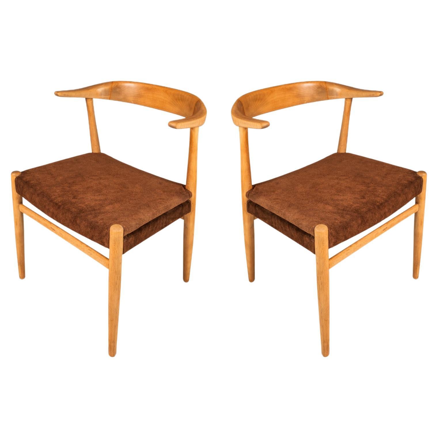 Set of 2 "Horn" Accent Armchairs by Folke Ohllson for DUX, Sweden, c. 1950s For Sale
