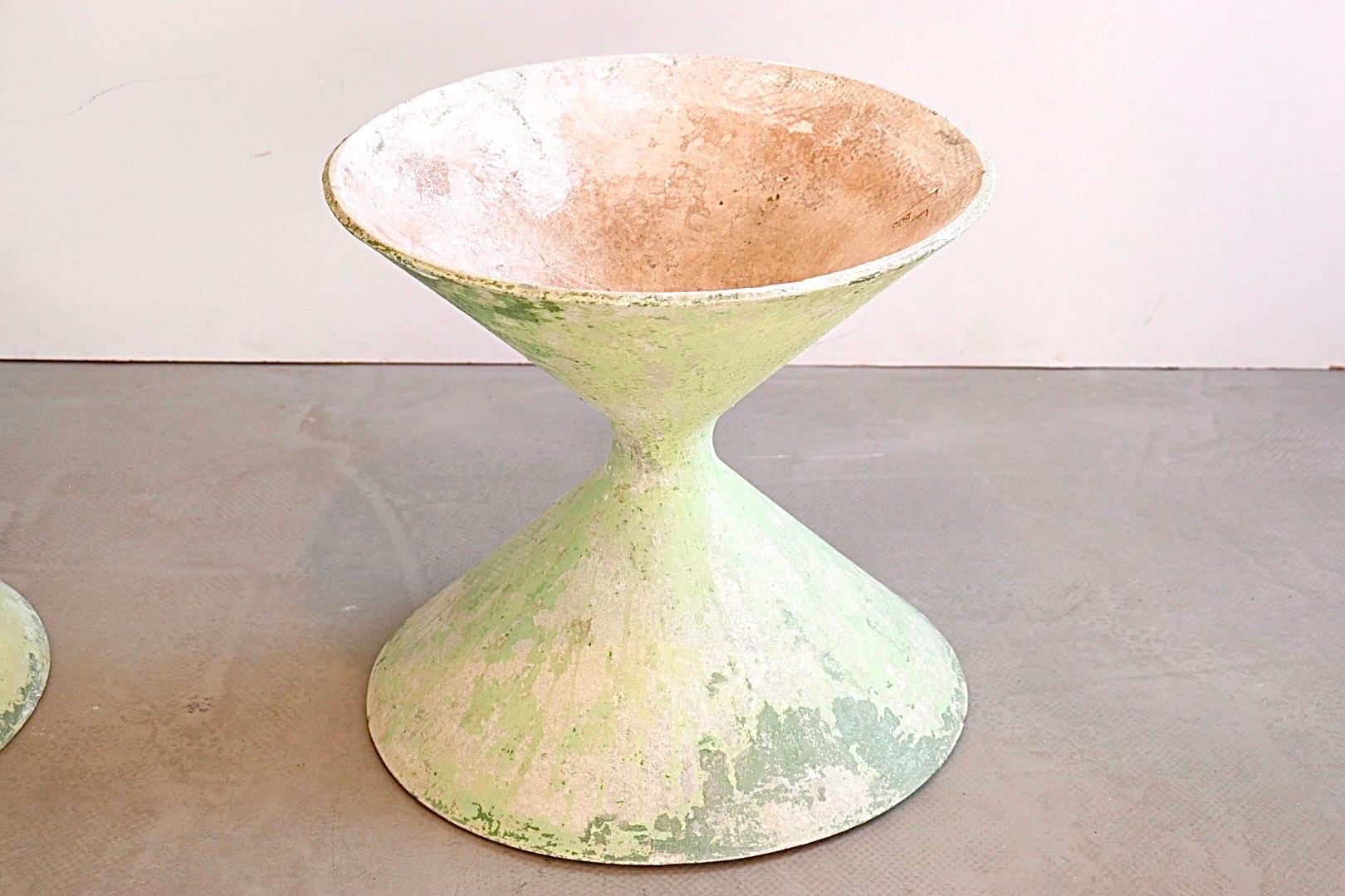 Concrete Set of 2 Hourglass Planters 