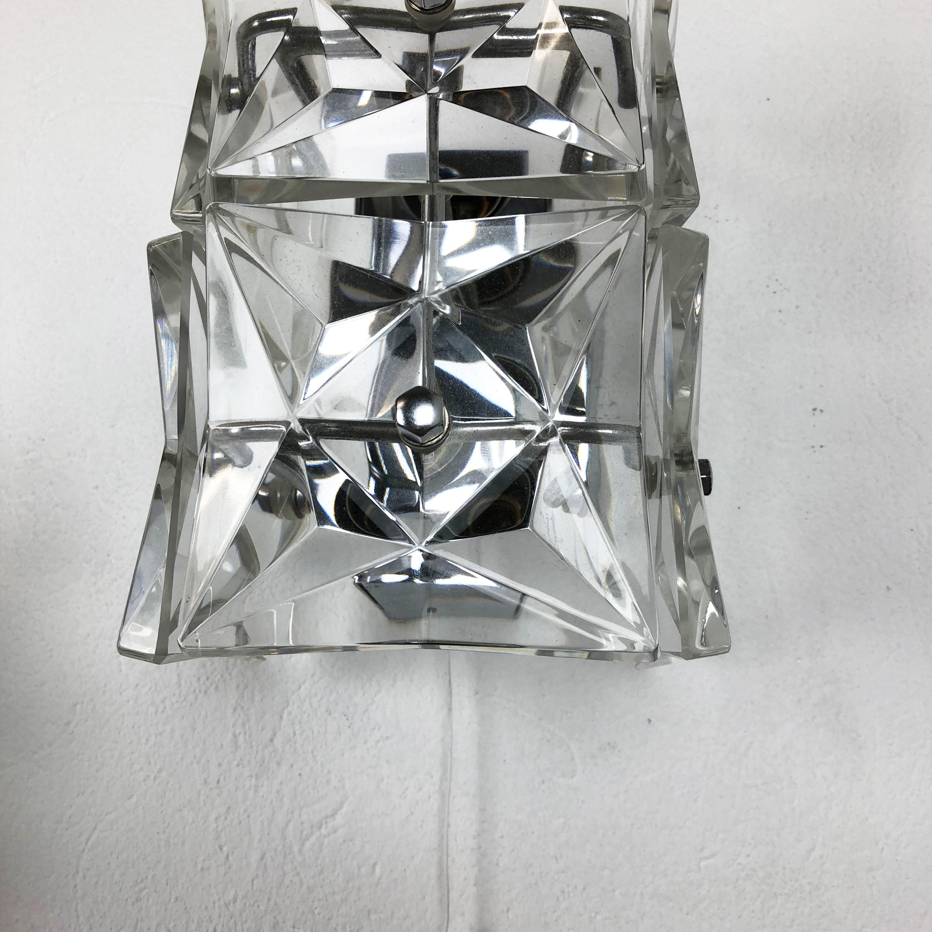 Juego de 2 enormes apliques de cristal prismático by Kinkeldey, Alemania en venta 9