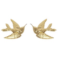 2er-Set Hummingbird-Ring mit schwenkbarem Flügel aus 24 Karat Gold