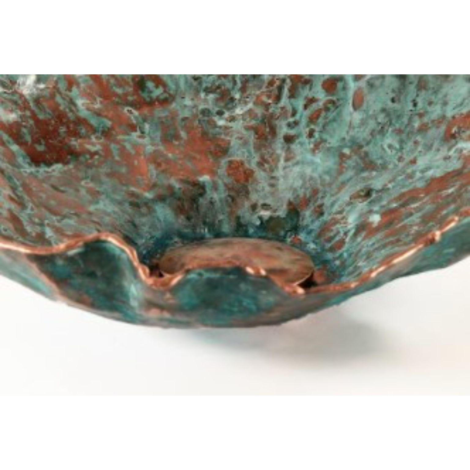 Italian Set of 2 Hypomea Copper Bowls by Samuel Costantini For Sale