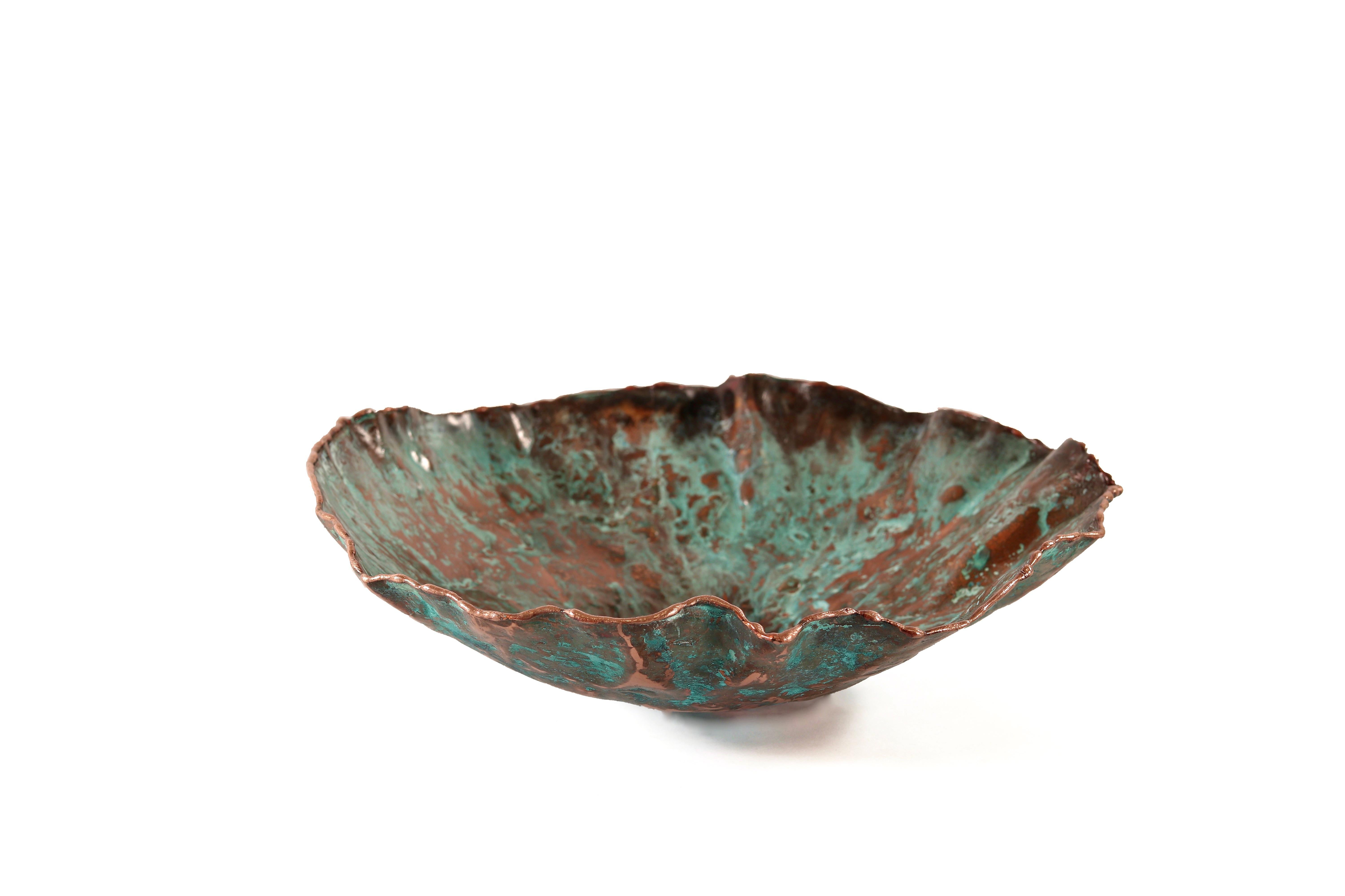 Contemporary Set of 2 Hypomea Copper Bowls by Samuel Costantini For Sale