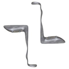 Set Of 2 Icarus Legs Shelf Brackets in Aluminum by Panorammma