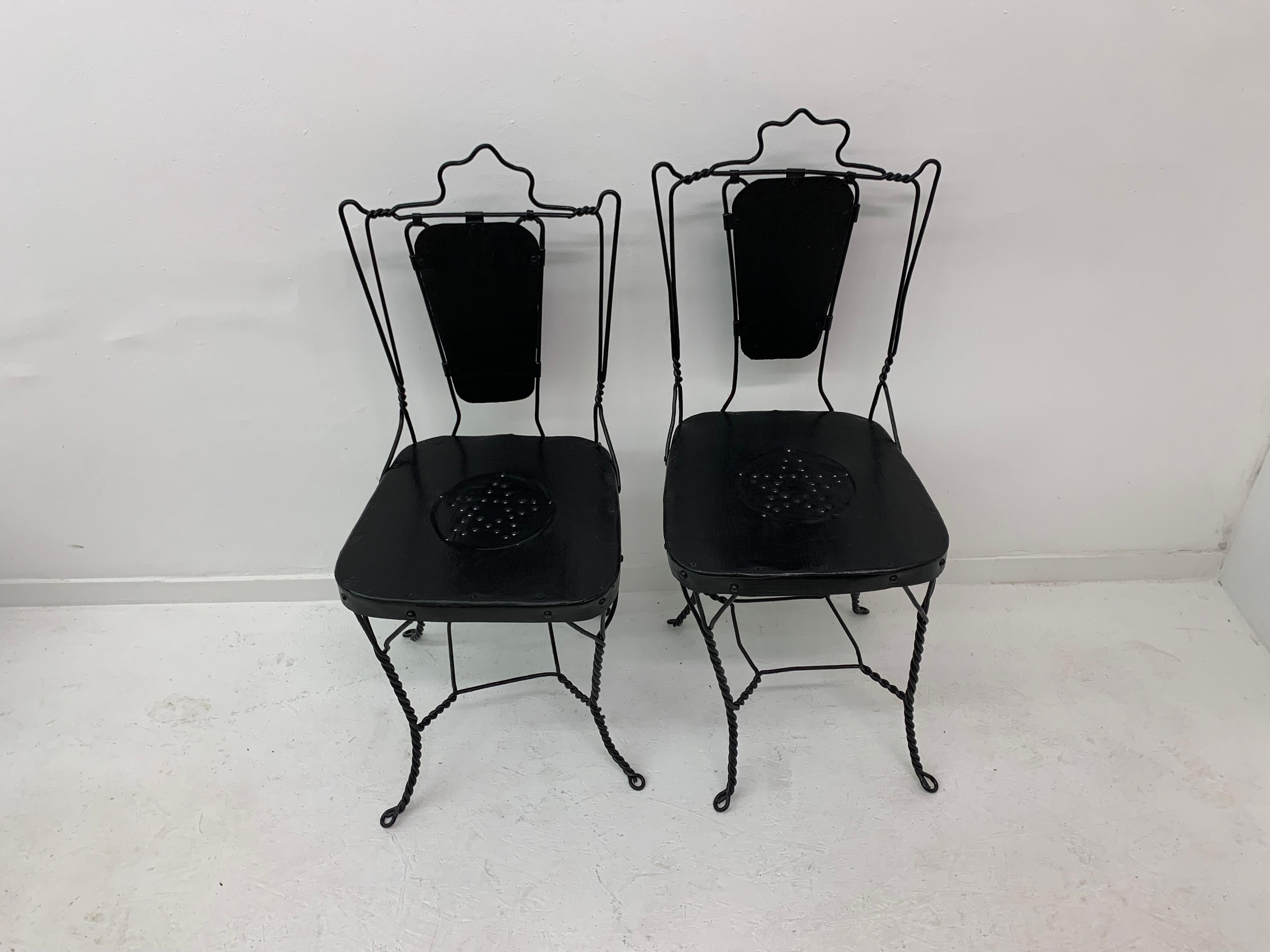 American Set of 2 Ice Cream Parlor Chairs, 1950s