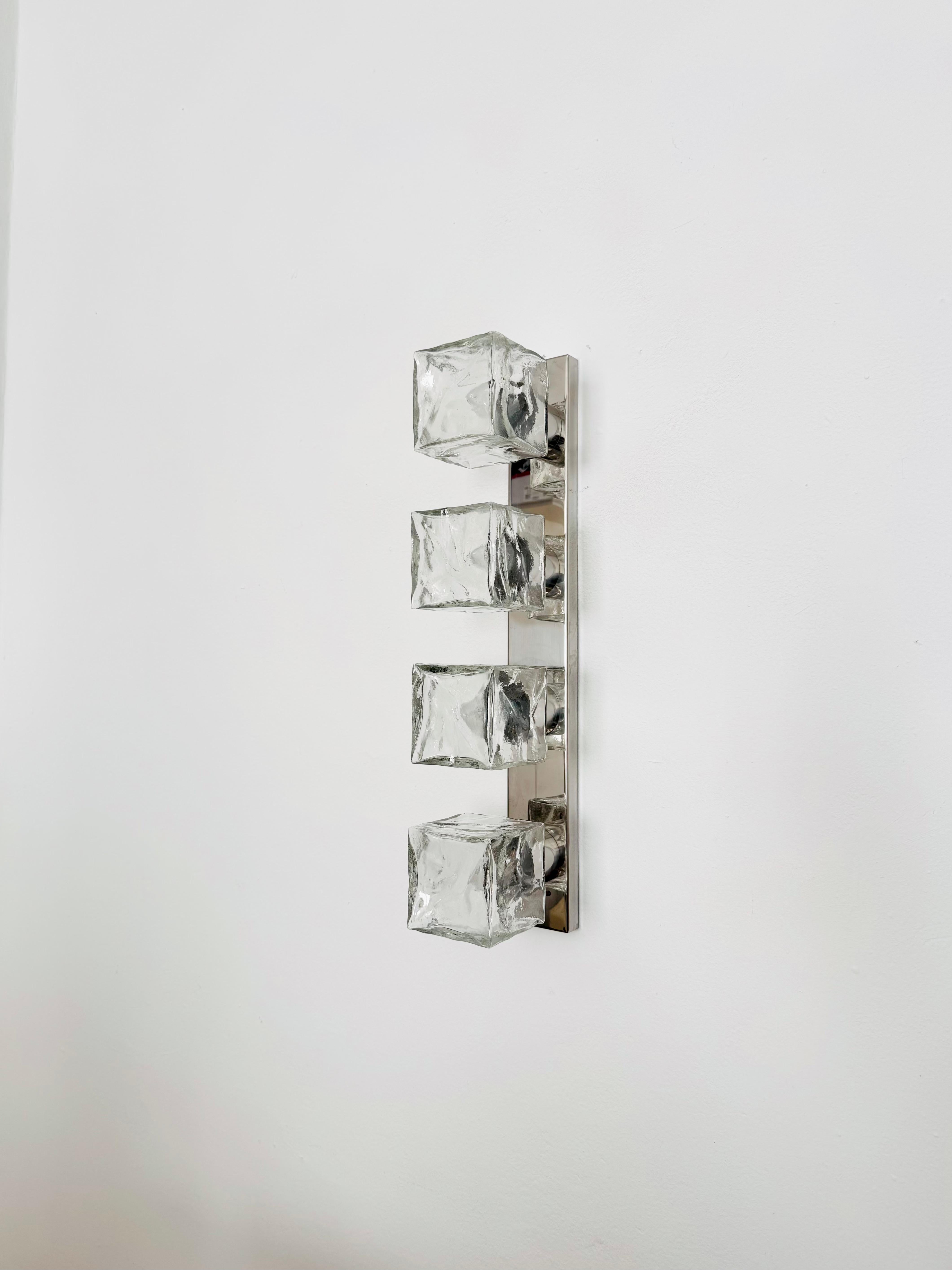 Juego de 2 lámparas de pared o lámparas empotradas Ice Cube de J.T. Kalmar Moderno de mediados de siglo en venta