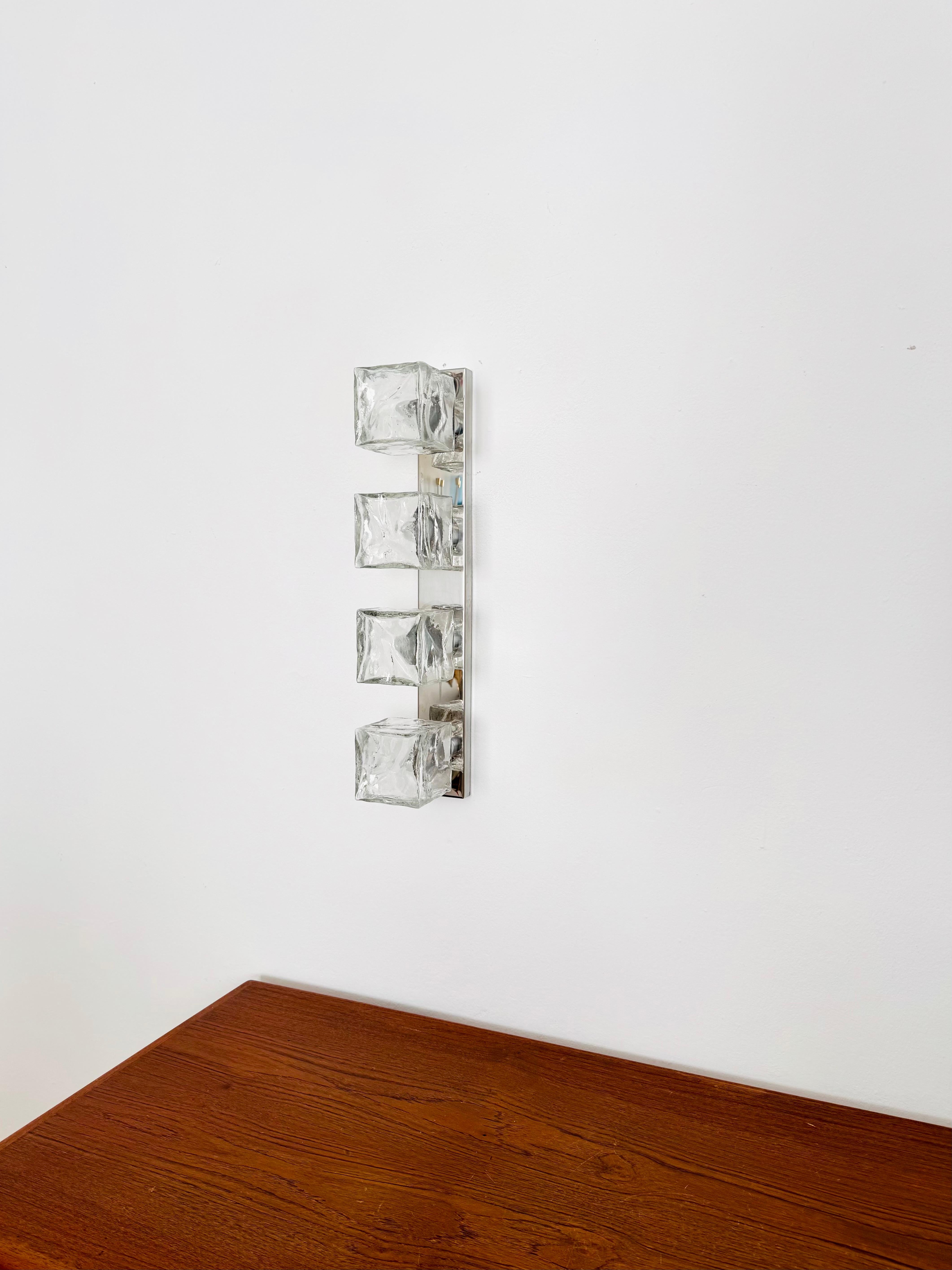 Juego de 2 lámparas de pared o lámparas empotradas Ice Cube de J.T. Kalmar Austríaco en venta