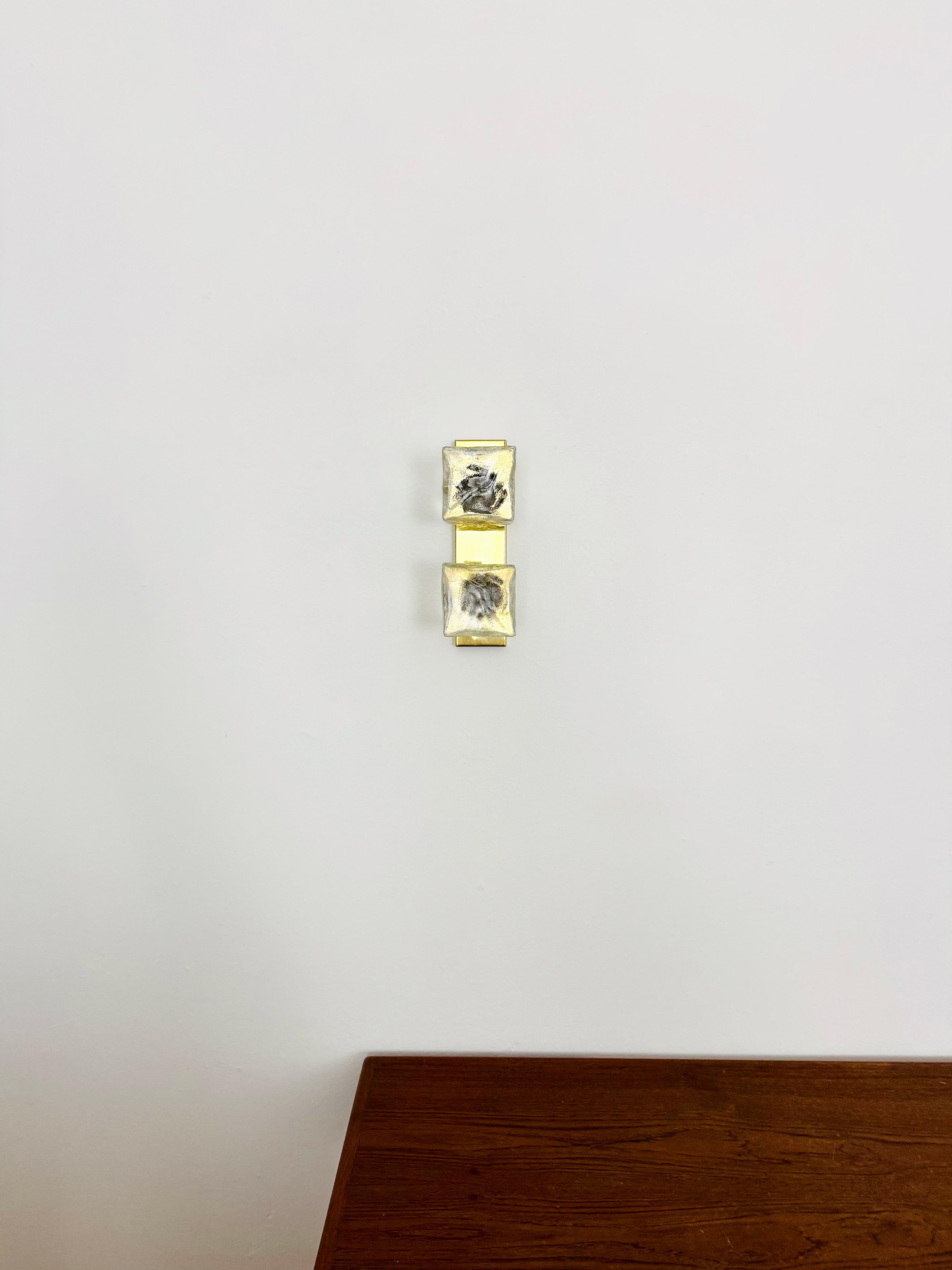Mid-20th Century Set of 2 Ice Cube Wall Lamps or Flush Lights by J.T. Kalmar For Sale