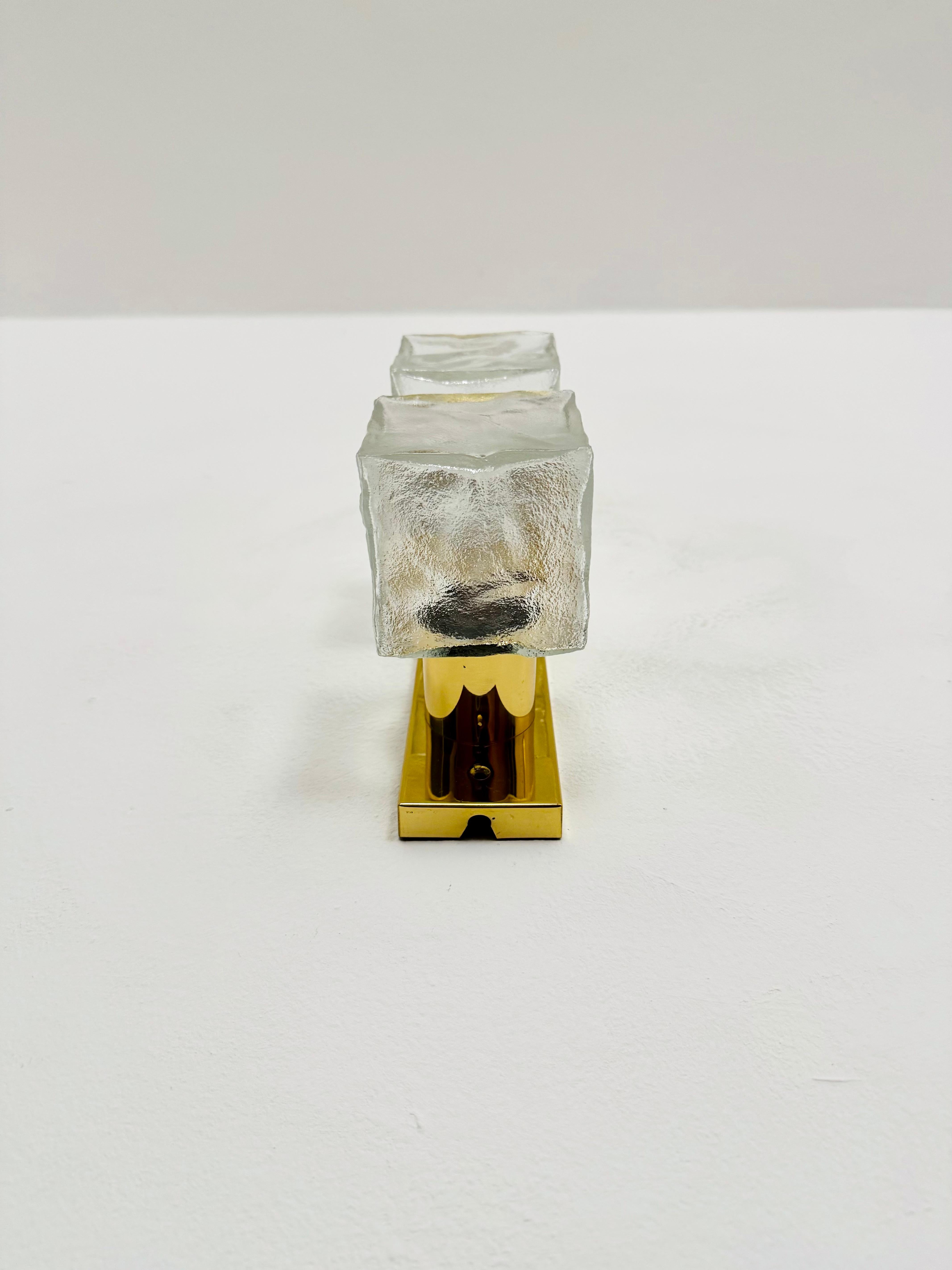 Set of 2 Ice Cube Wall Lamps or Flush Lights by J.T. Kalmar For Sale 1