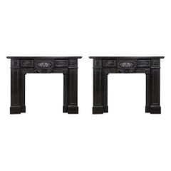 Set di 2 caminetti identici Noir de Mazy in marmo nero a circolazione completa