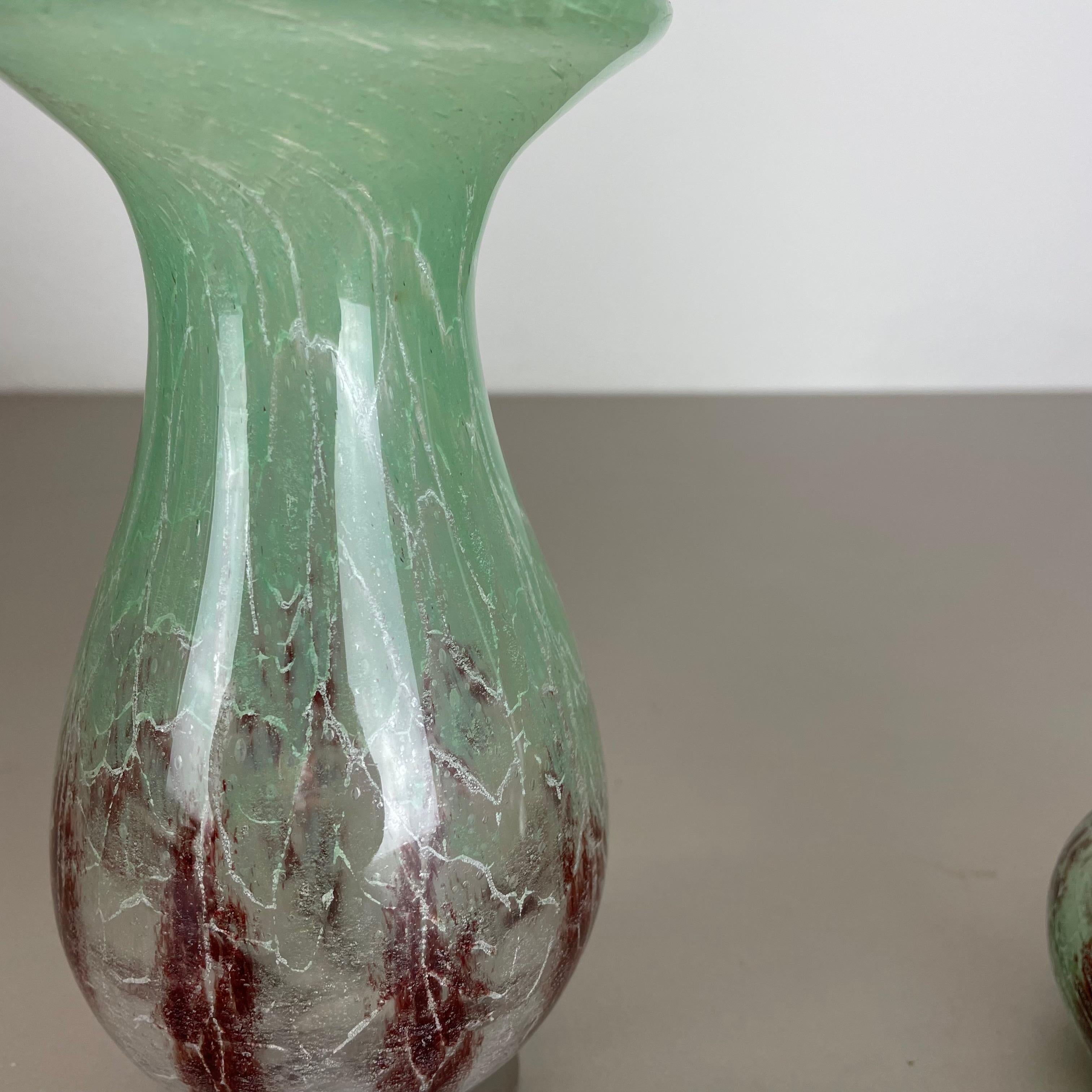 Set of 2 Ikora Glass Vases by Karl Wiedmann for WMF Germany, 1930s Bauhaus For Sale 1
