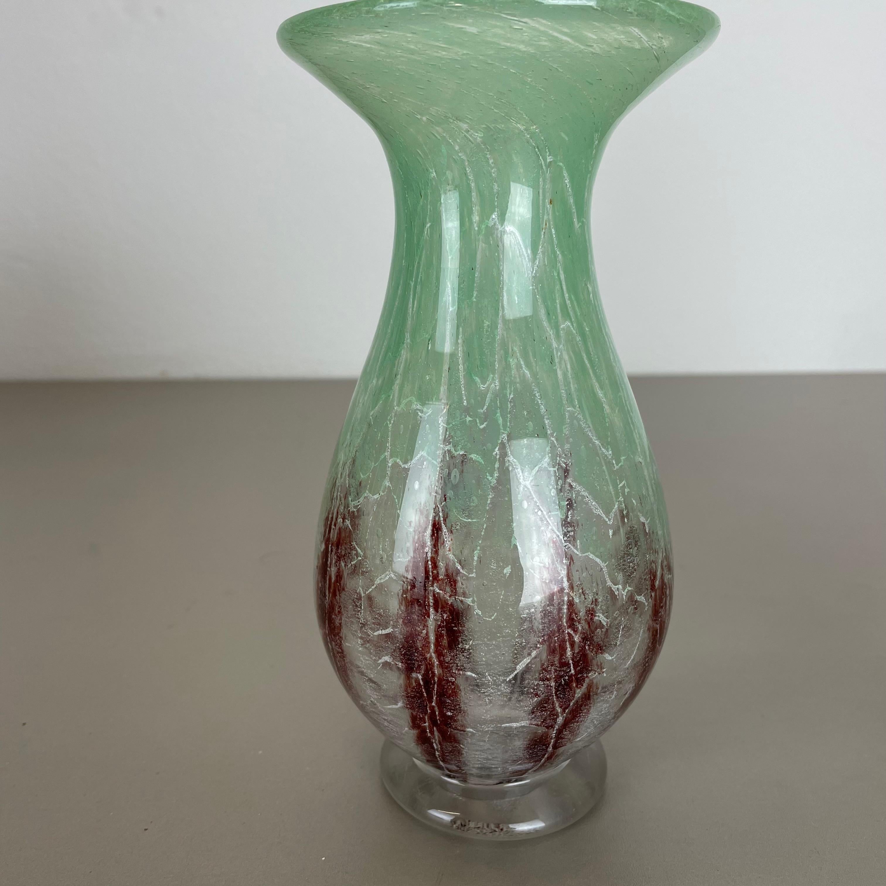 Art Deco Set of 2 Ikora Glass Vases by Karl Wiedmann for WMF Germany, 1930s Bauhaus For Sale