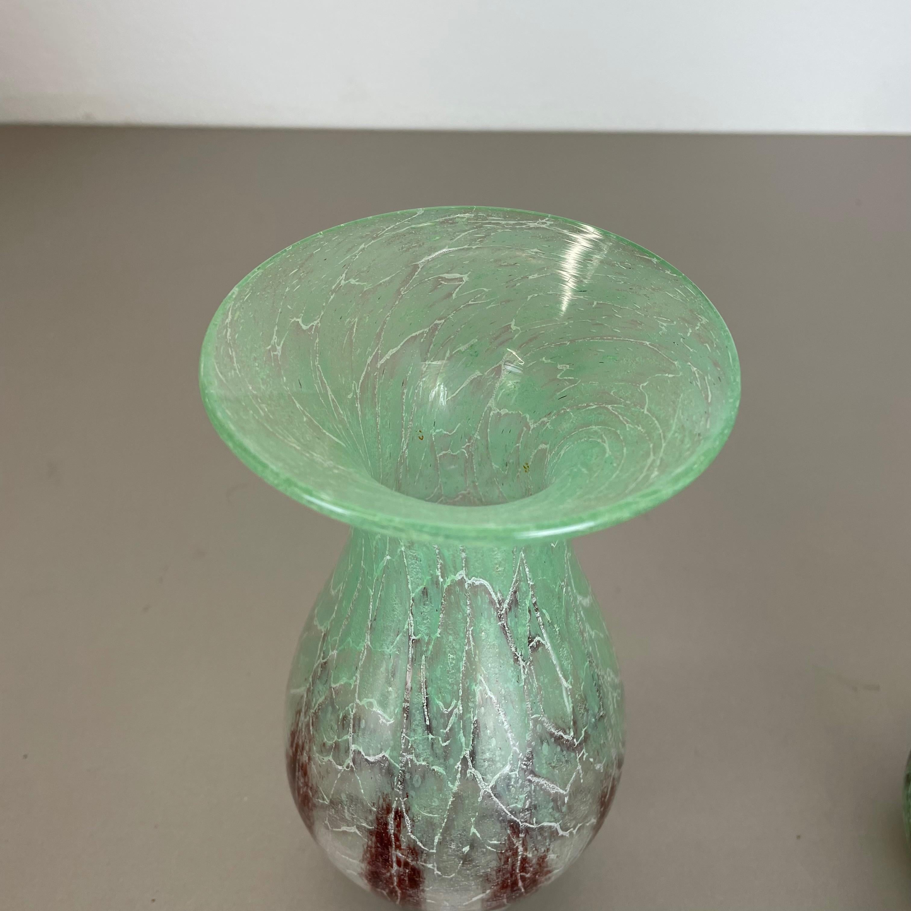 20th Century Set of 2 Ikora Glass Vases by Karl Wiedmann for WMF Germany, 1930s Bauhaus For Sale