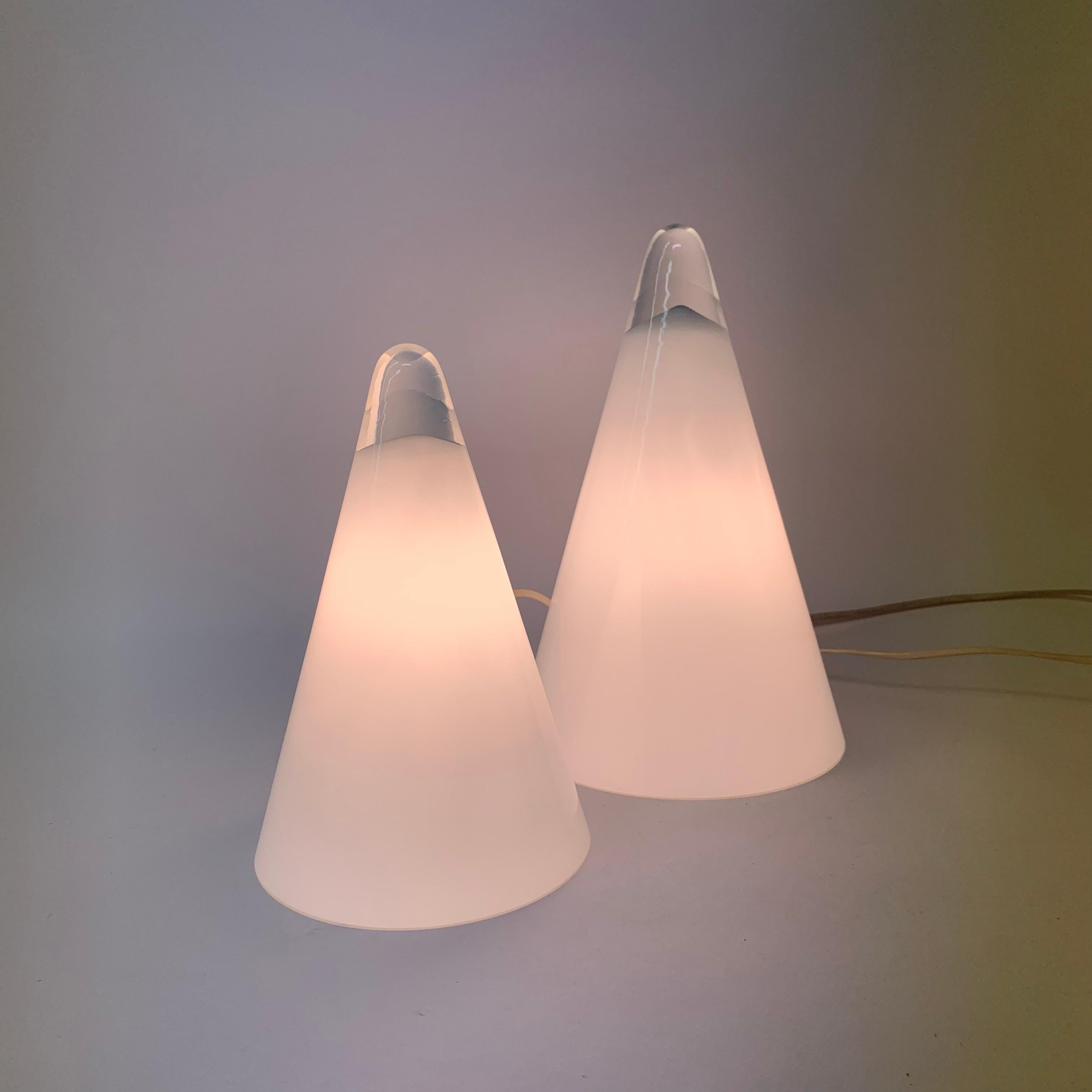 Set of 2 Ilu Glass Table Lamps, 1970's For Sale 6