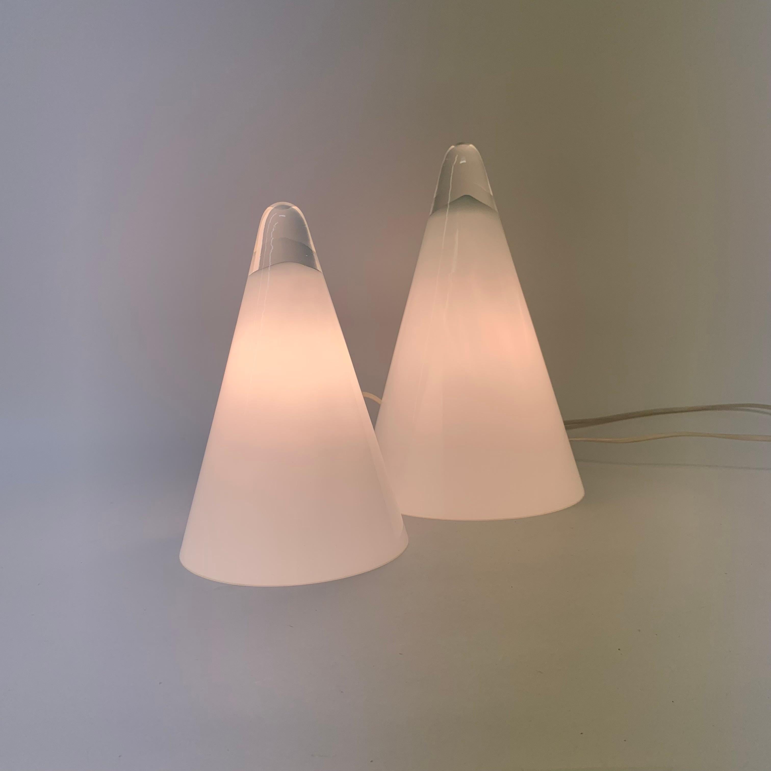 Set of 2 Ilu Glass Table Lamps, 1970's For Sale 7