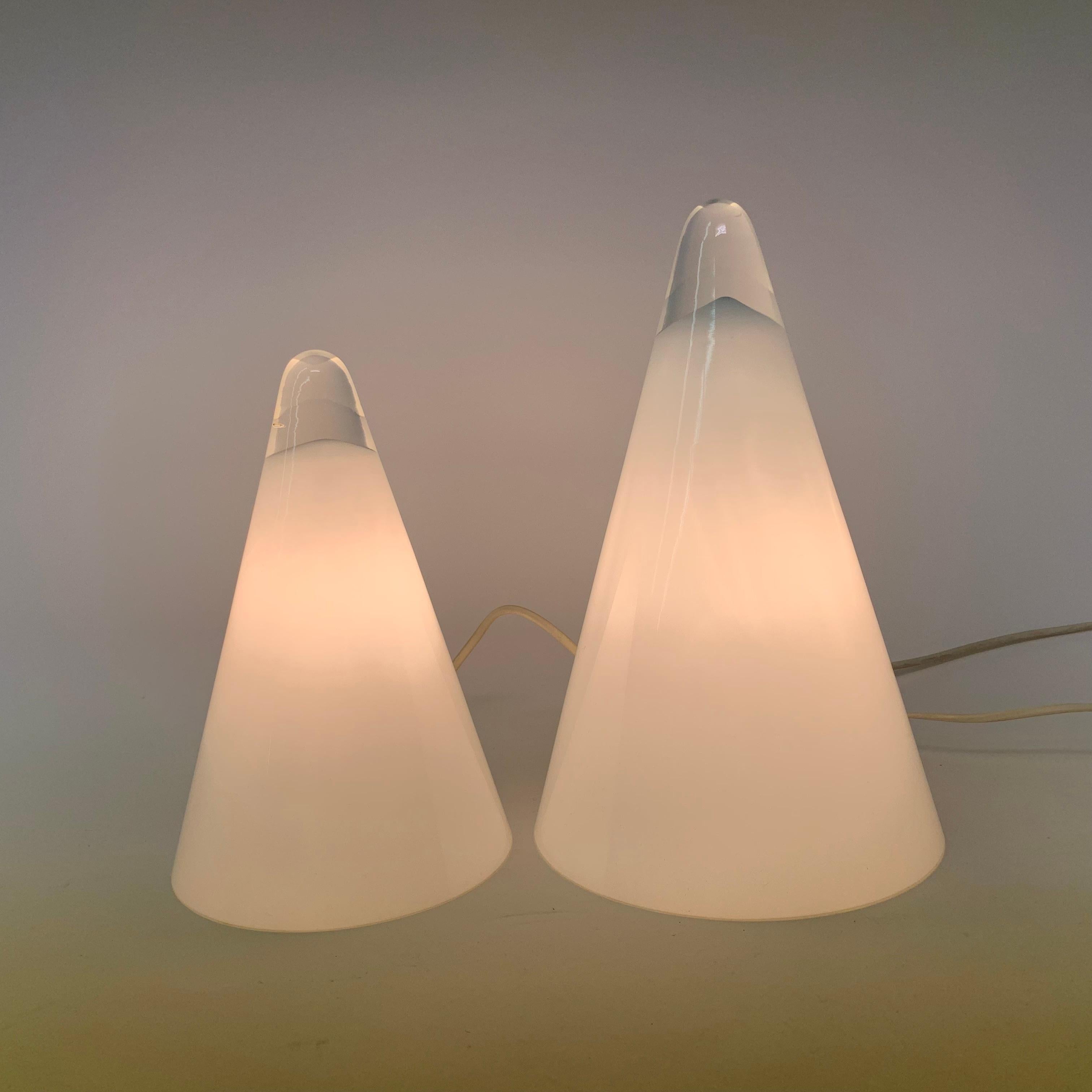 Set of 2 Ilu Glass Table Lamps, 1970's For Sale 9