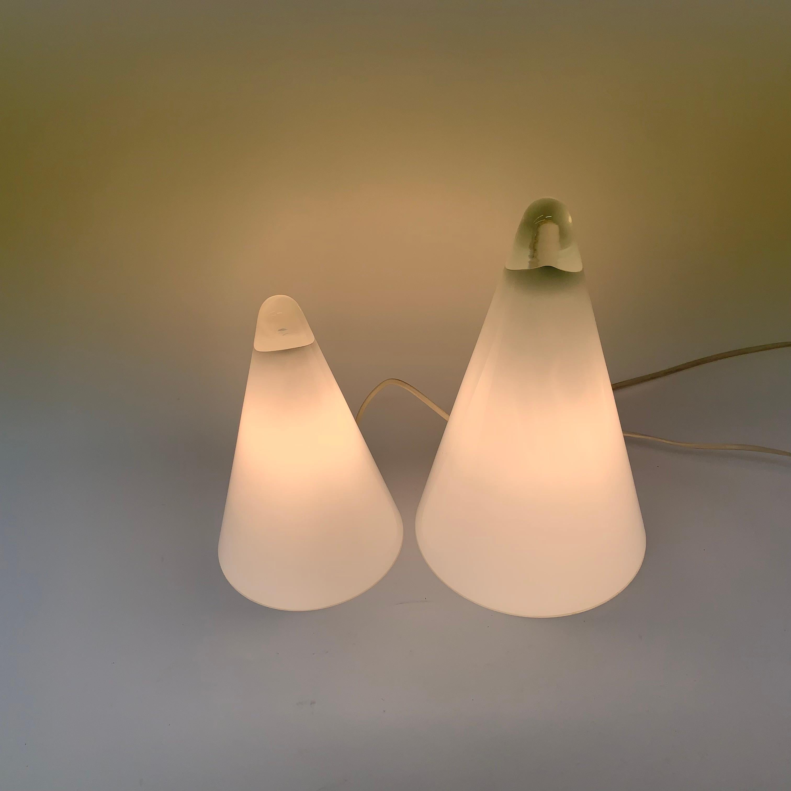 Set of 2 Ilu Glass Table Lamps, 1970's For Sale 11