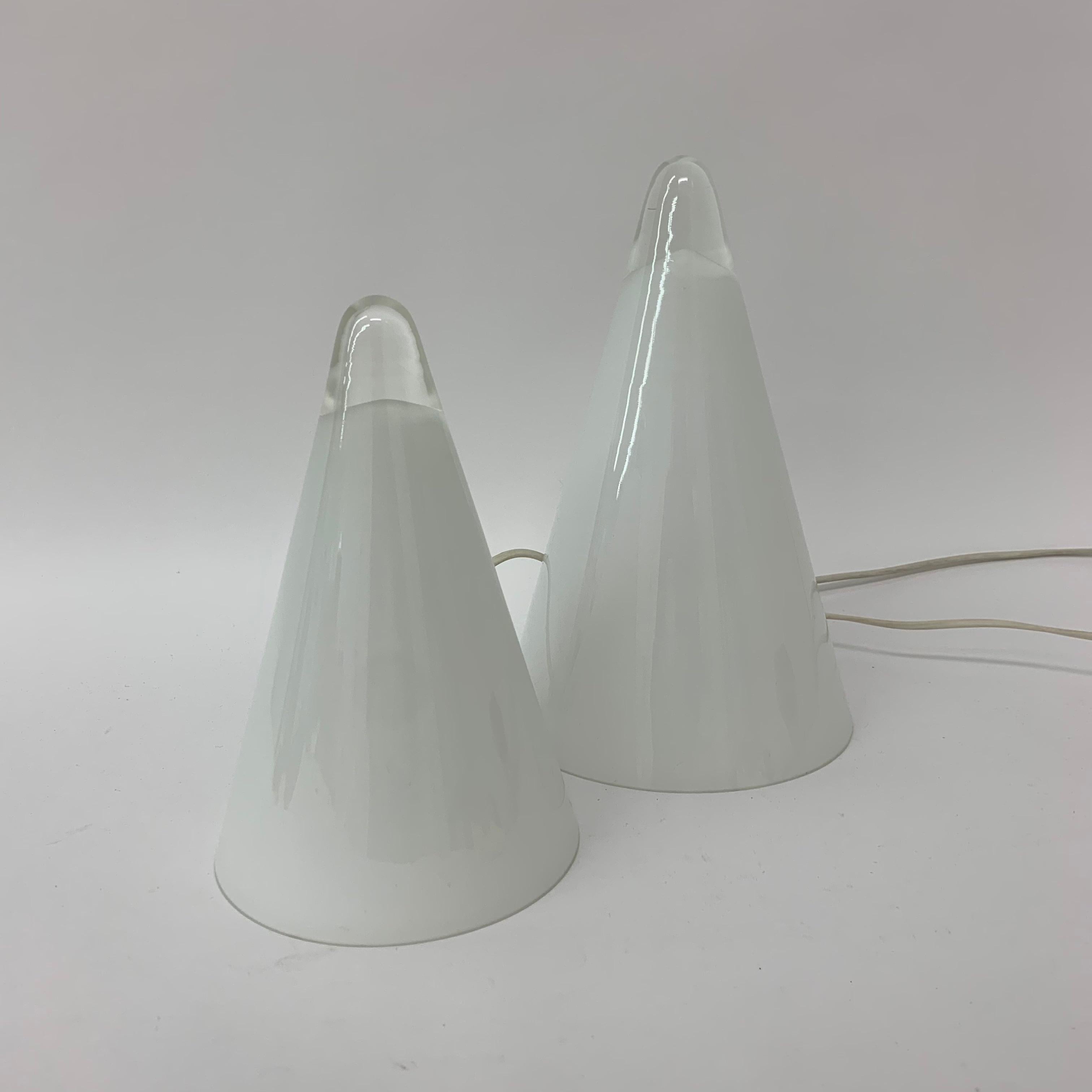 Set of 2 Ilu Glass Table Lamps, 1970's For Sale 14