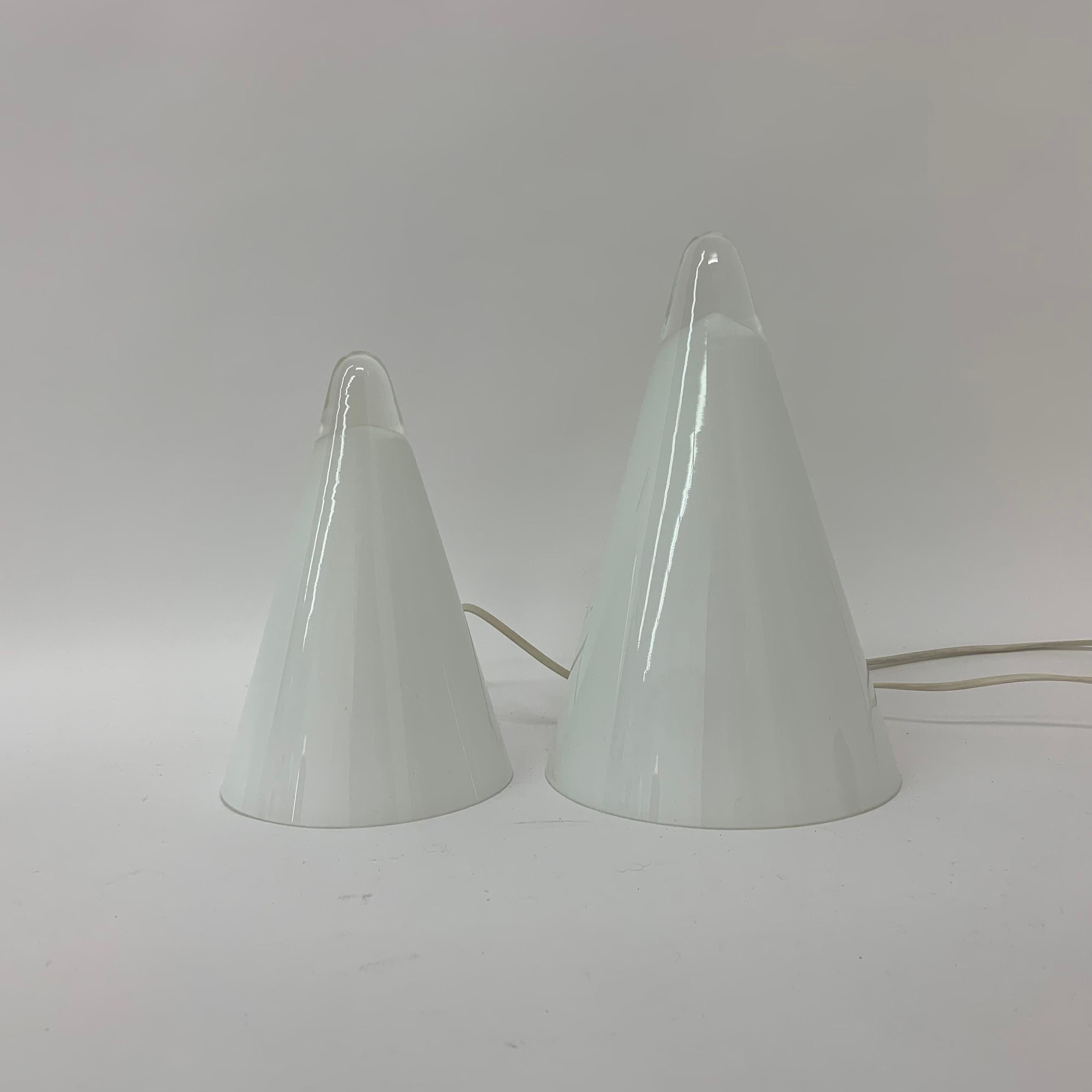 Set of 2 Ilu Glass Table Lamps, 1970's For Sale 2