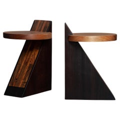 Set of 2 Inácio Stools in brazilian solid wood.
