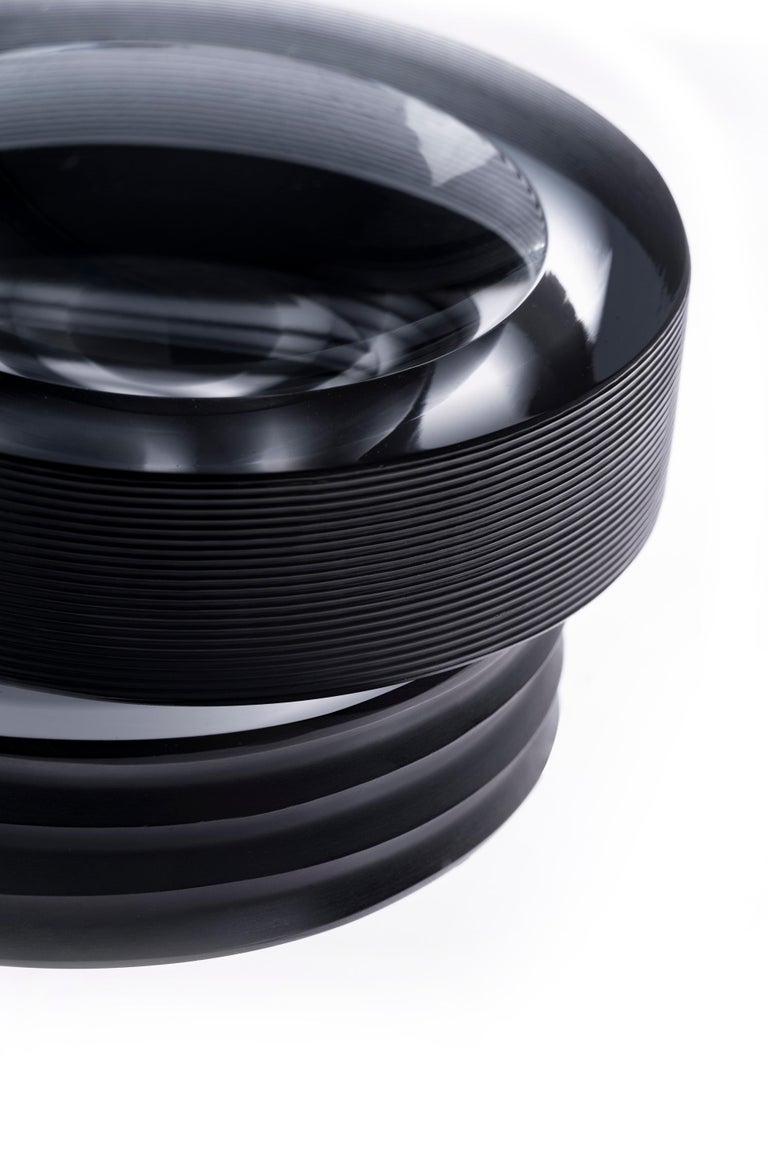 Set of 2 Incisioni Iridi Stripe Ashtrays by Purho For Sale at 1stDibs