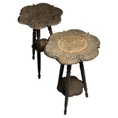 Set of 2 Indian side tables, early 20th century