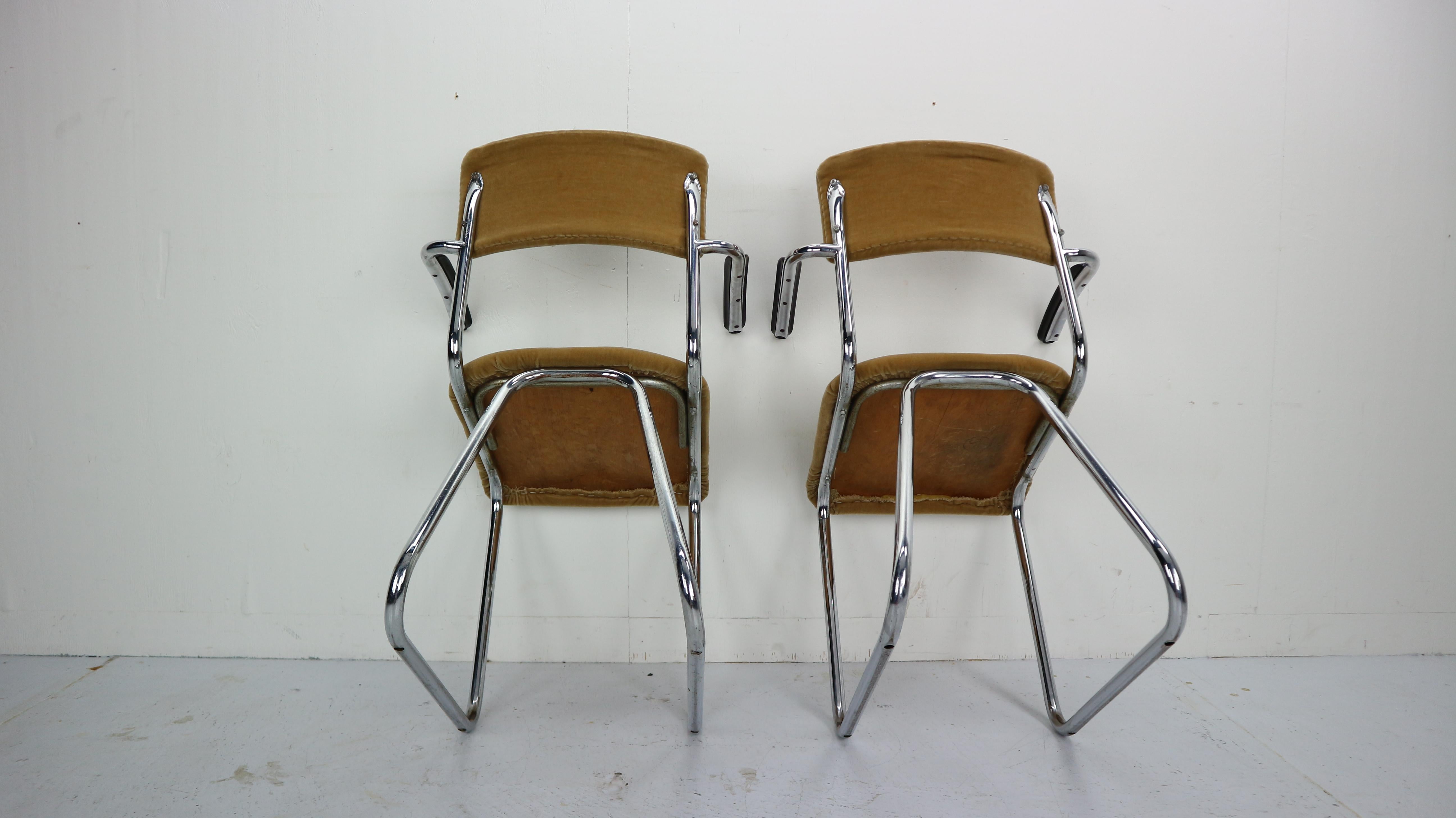 Set of 2 Industrial Armchairs in a Style of Gispen, 1960 Dutch Design 13