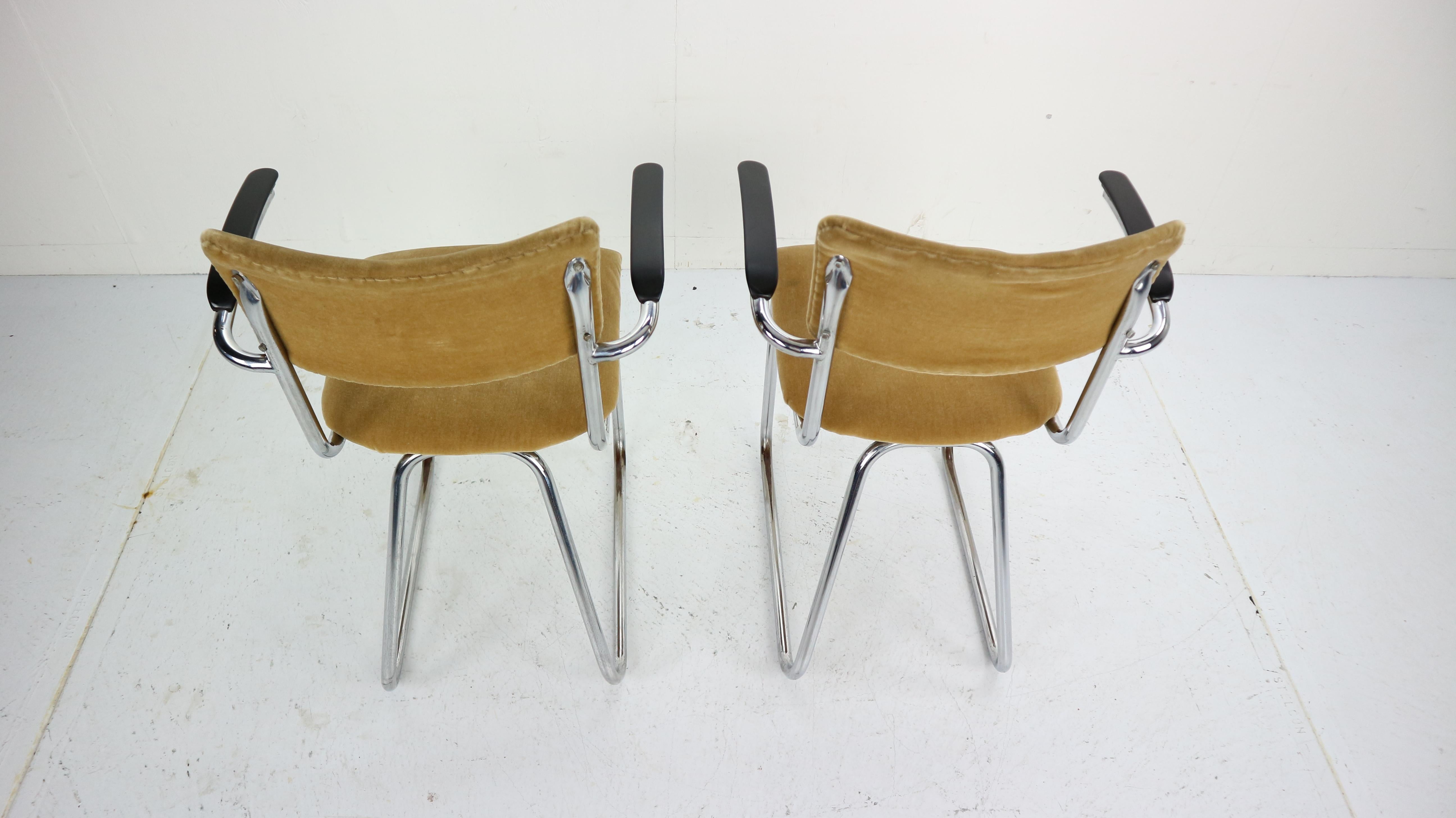 Set of 2 Industrial Armchairs in a Style of Gispen, 1960 Dutch Design 2