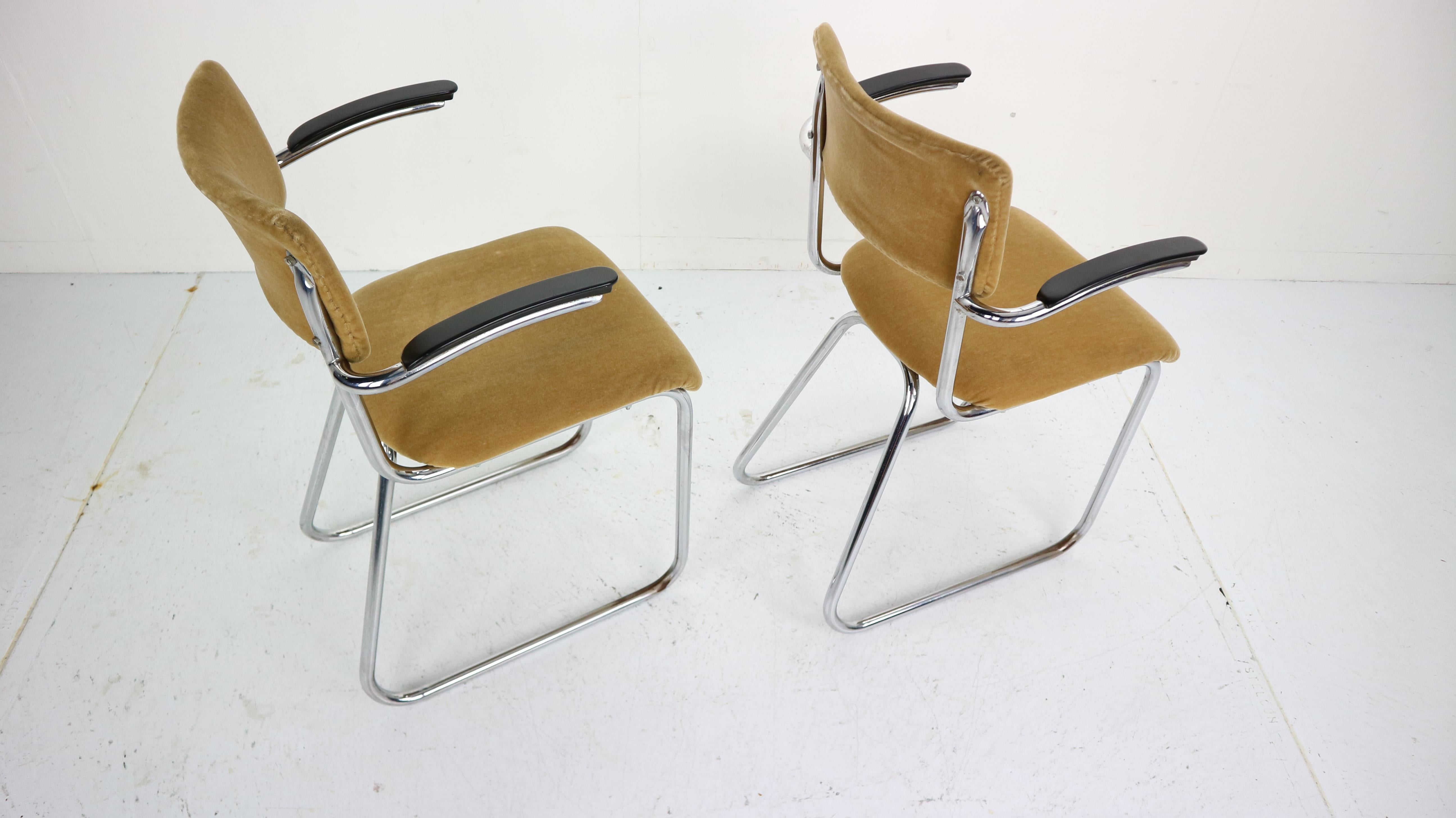 Set of 2 Industrial Armchairs in a Style of Gispen, 1960 Dutch Design 3