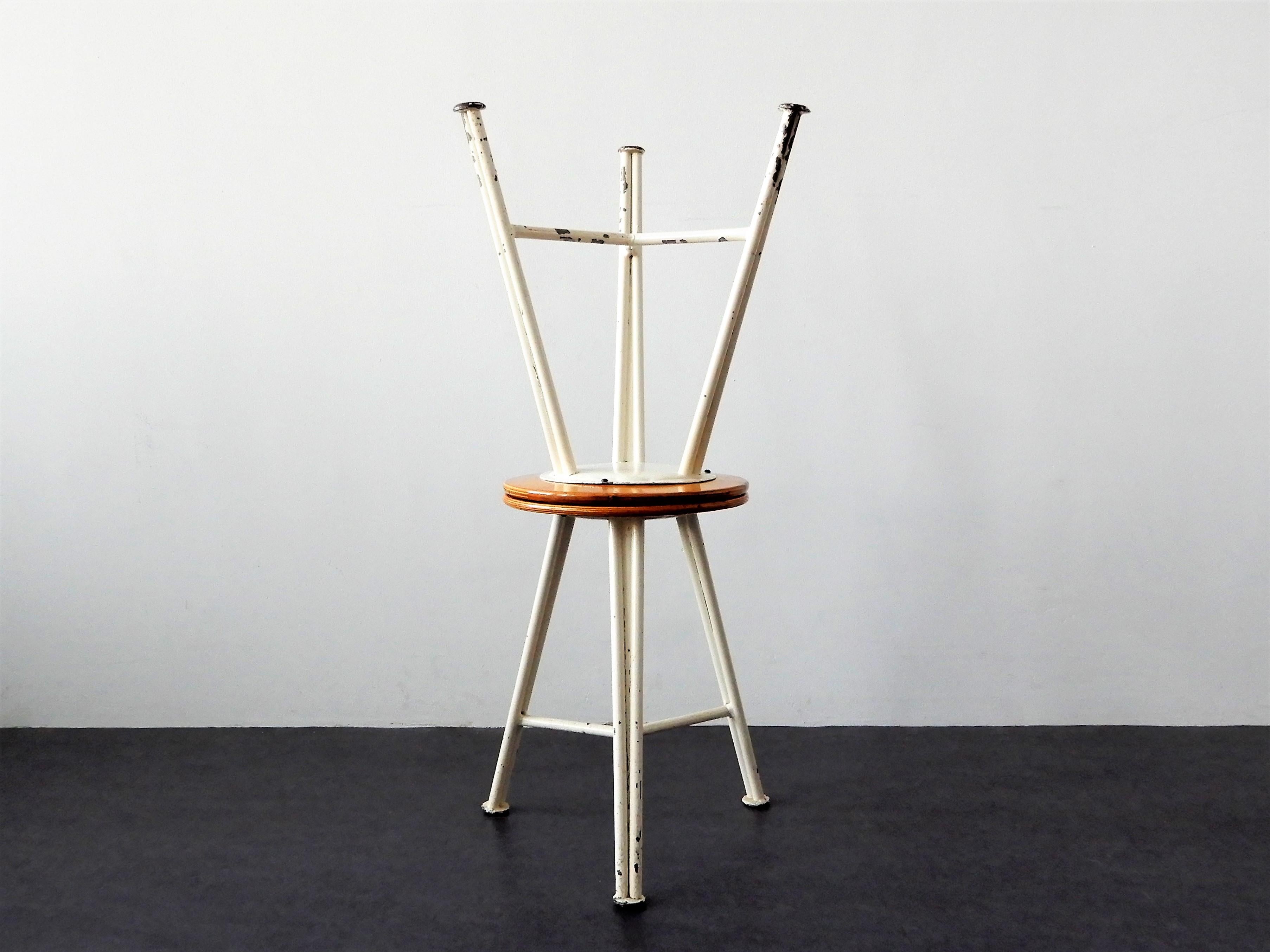 Mid-20th Century Set of 2 Industrial Sewing Stools, the Netherlands, 1950s