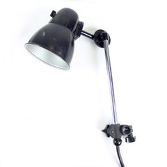 Set of 2 Industrial Wall Lamps in Black Bakelite & Chrome, Czechoslovakia, 1950s