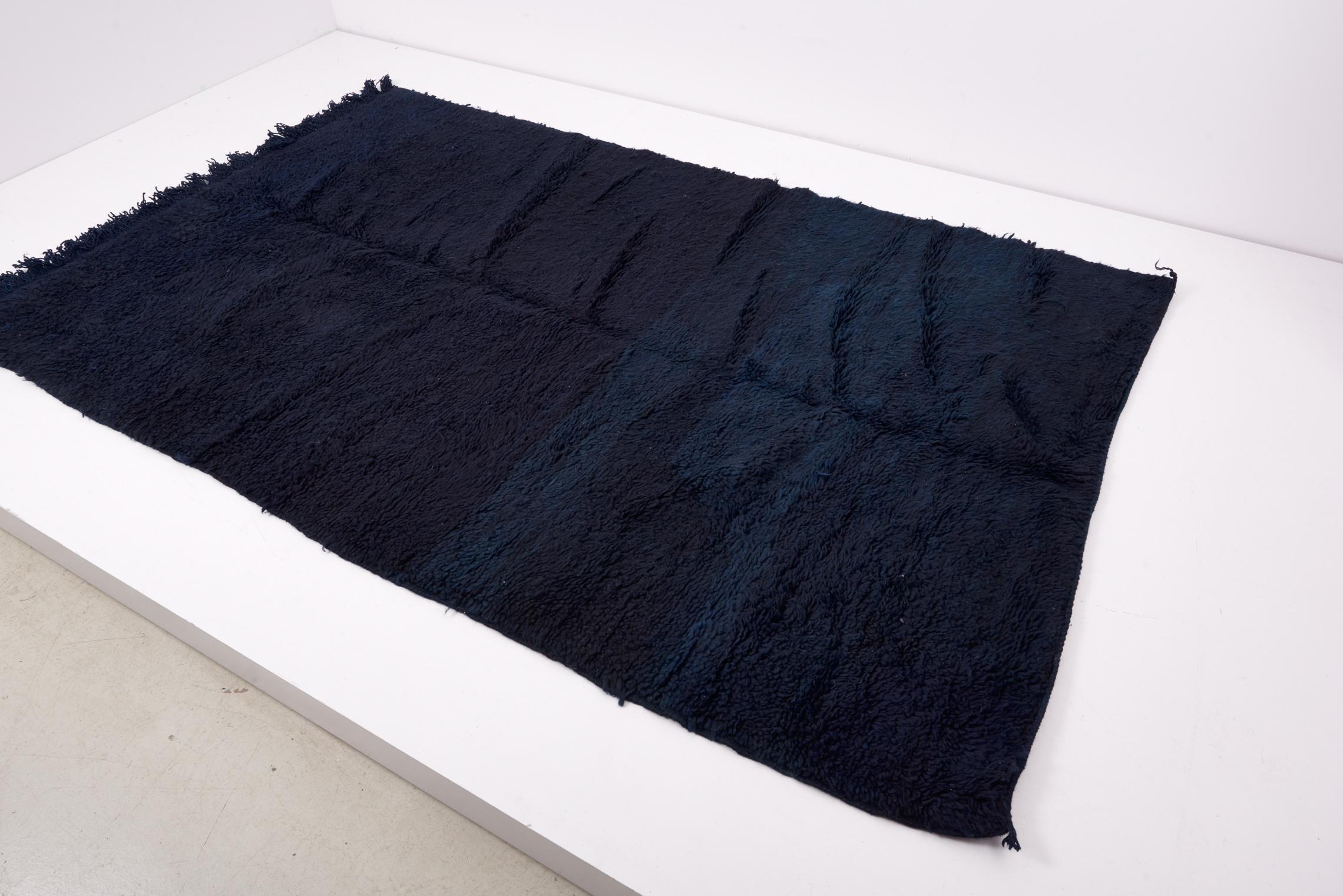 Set of 2 Ink Blue Mrirt Carpets, 20th Century For Sale 1