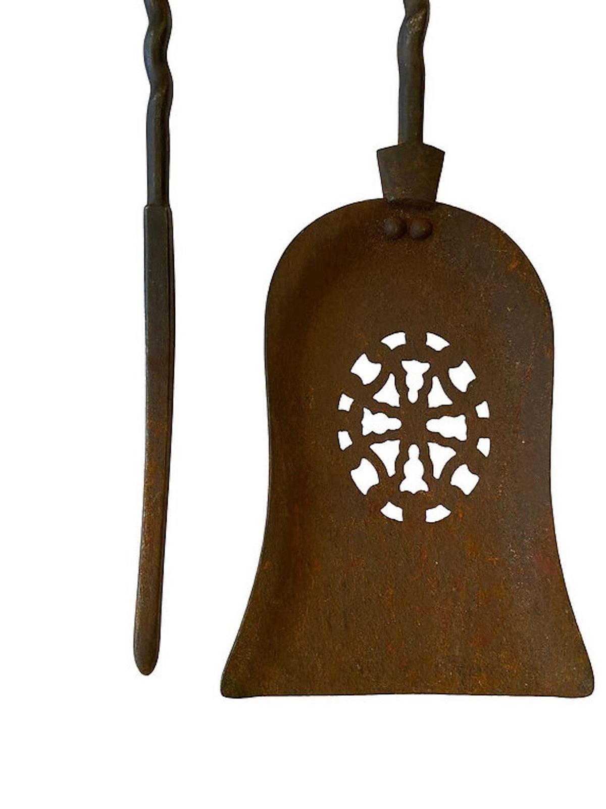 European Set of 2 Iron Fire Tools, 18th Century For Sale
