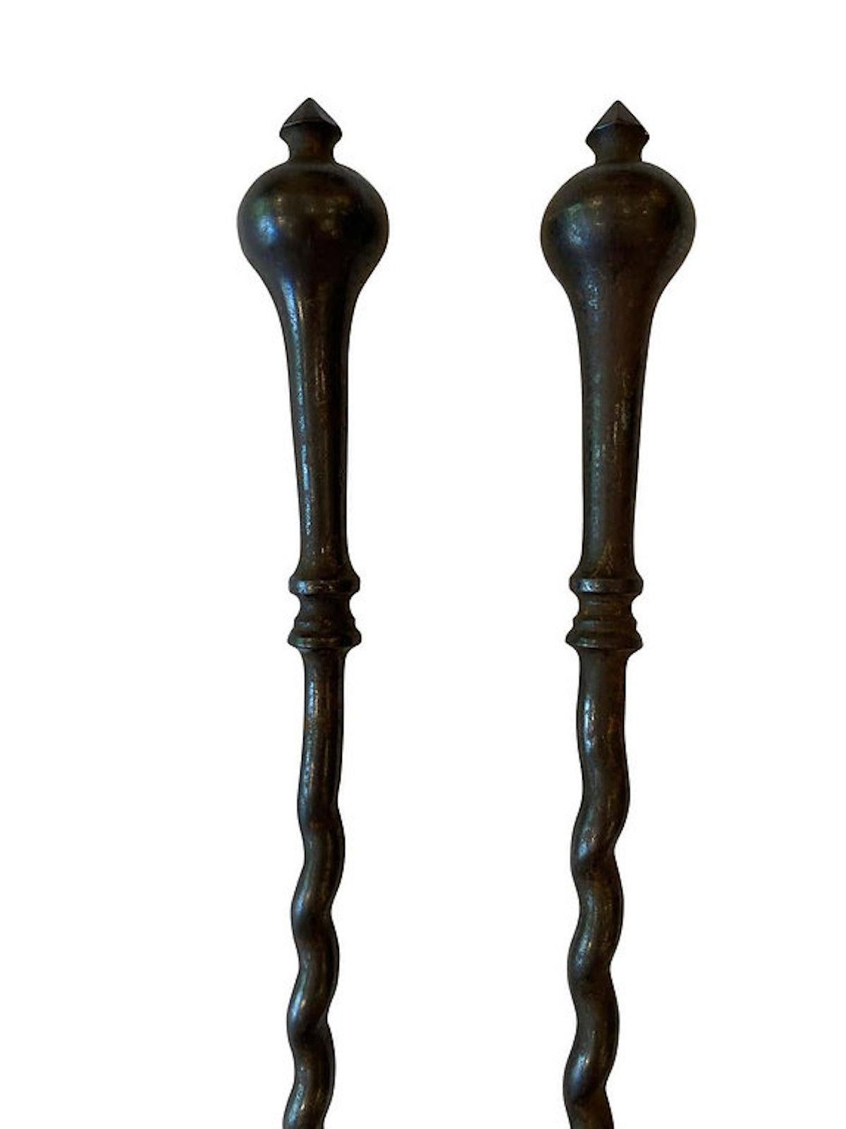 18th Century and Earlier Set of 2 Iron Fire Tools, 18th Century For Sale