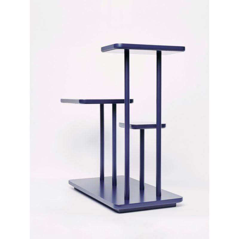 Allemand Ensemble de 2 Isolette, tables d'appoint en acier bleu de l'Atelier Ferraro en vente