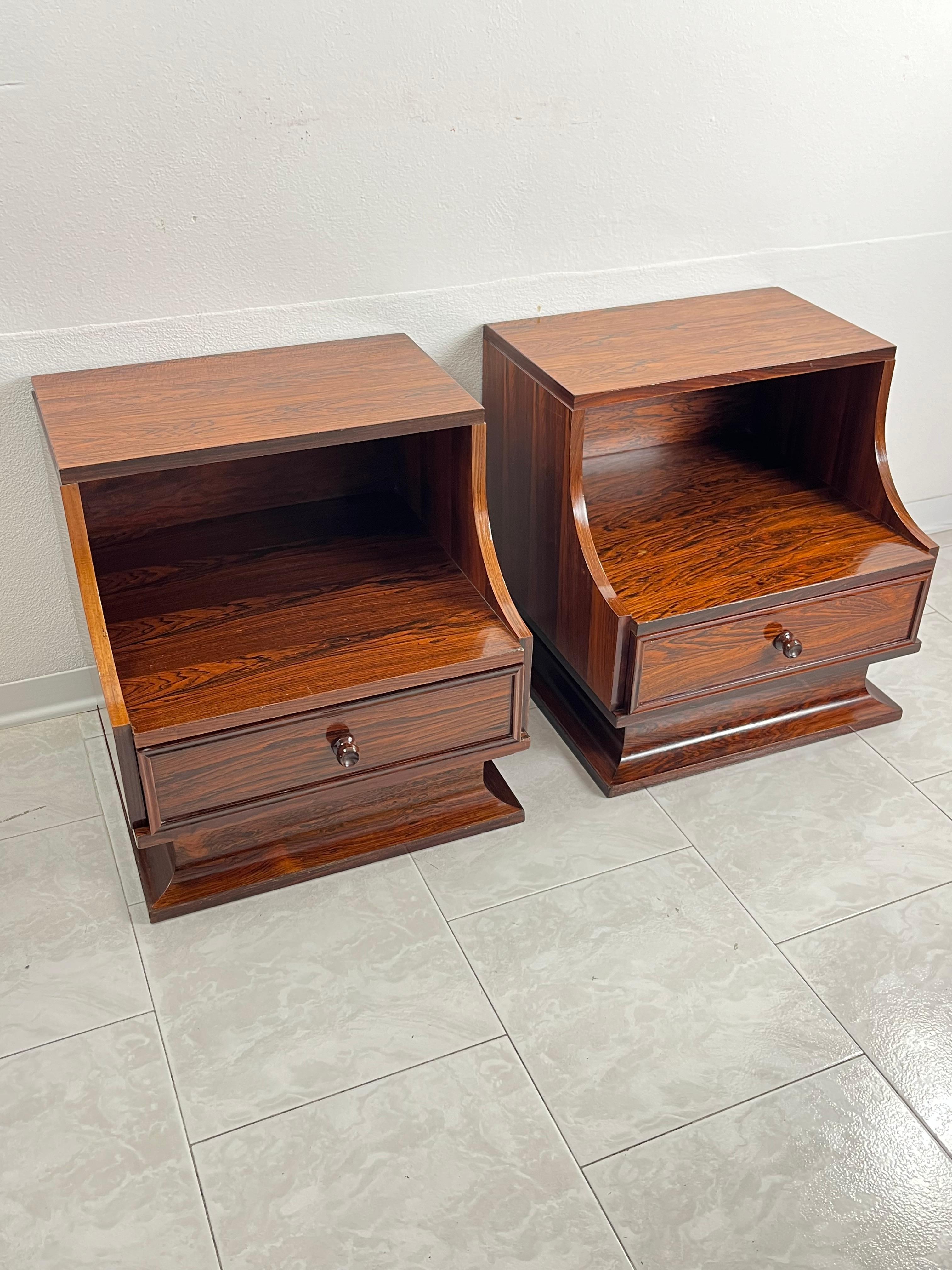 Late 20th Century Set Of 2 Italian 1970s Bedside Tables For Sale