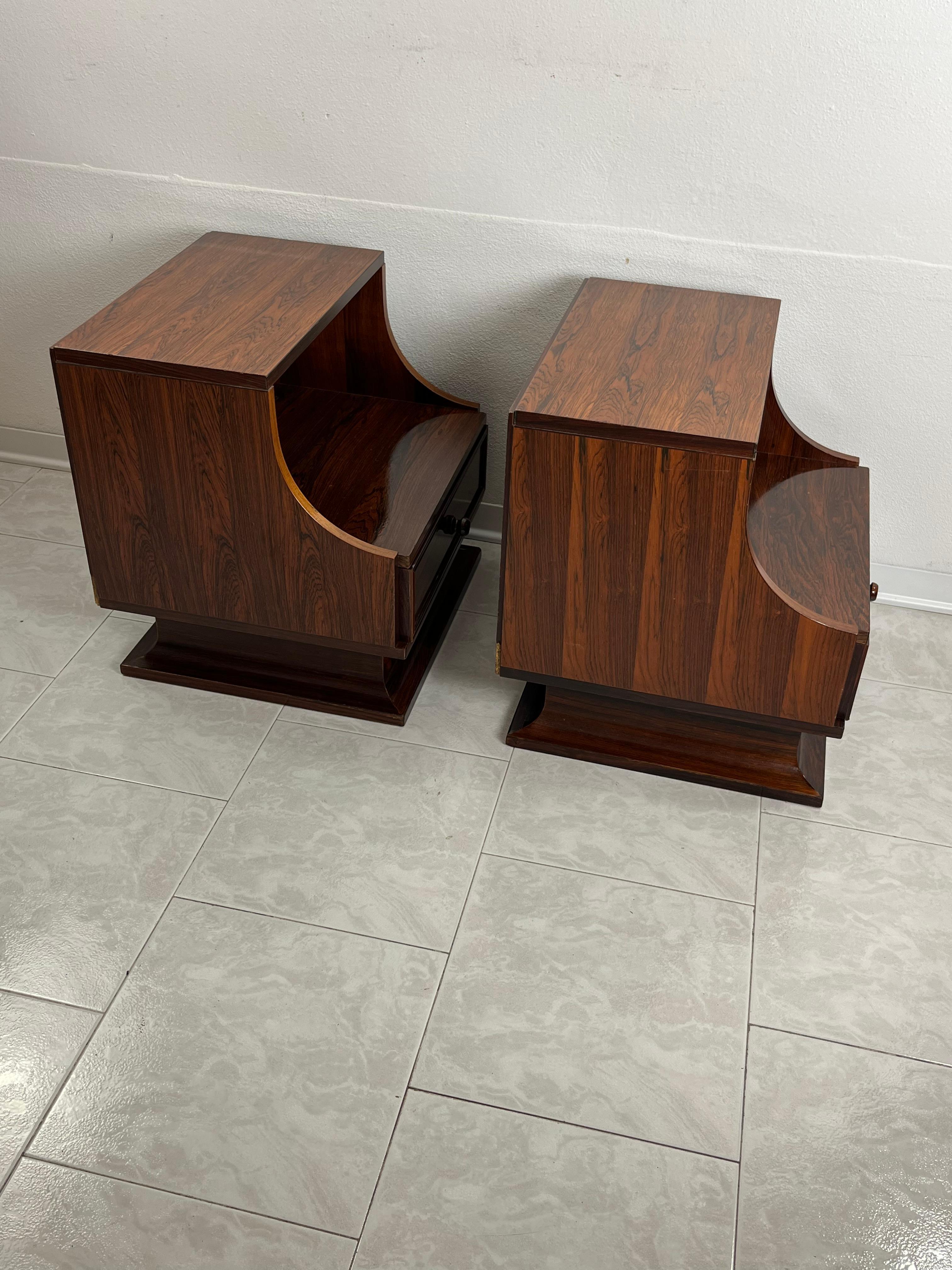 Set Of 2 Italian 1970s Bedside Tables For Sale 1