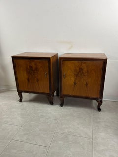 Set of 2 Italian Art Deco Bedside Tables, 1940s