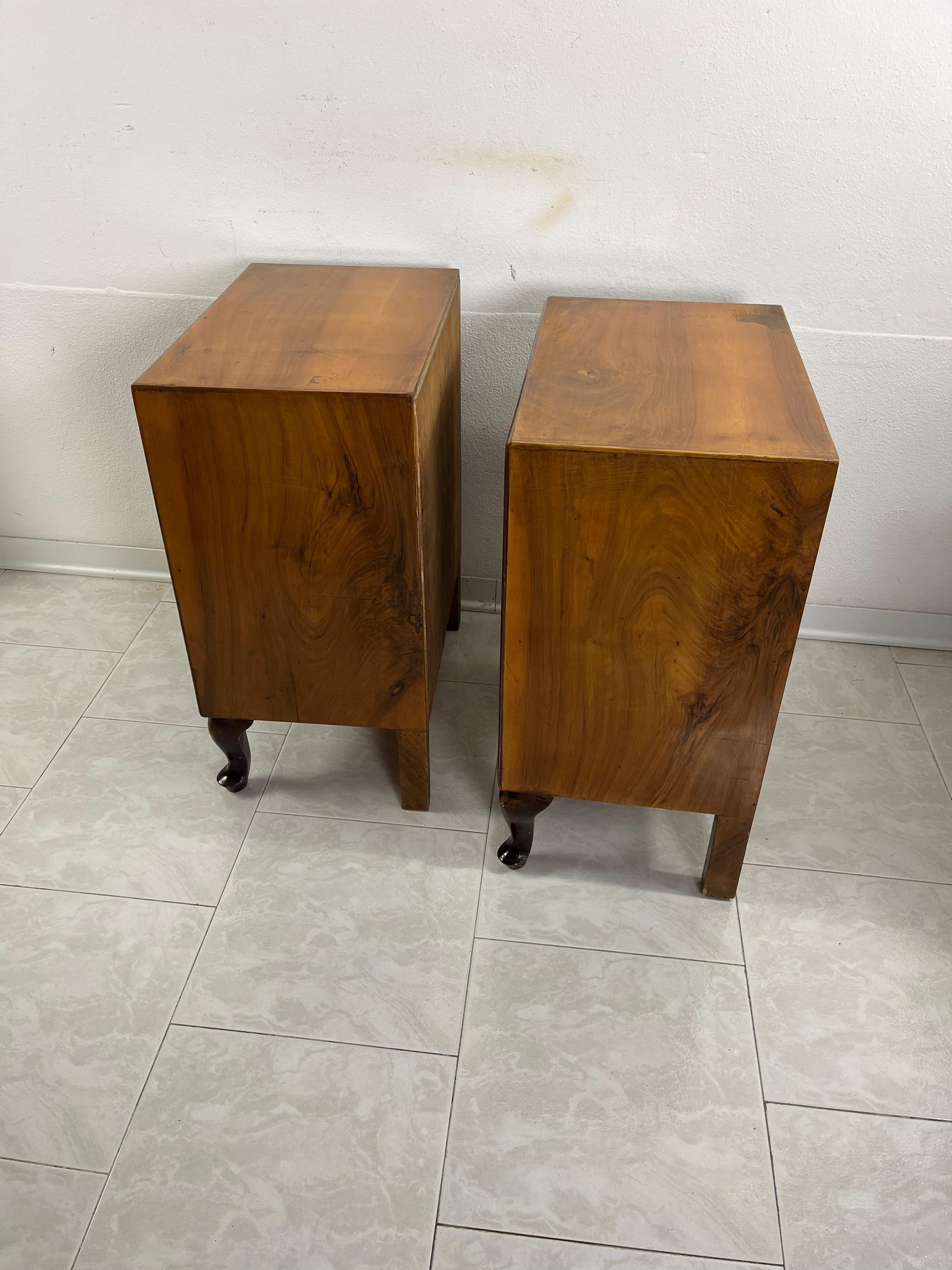 Legno Set di 2 comodini Art Deco italiani, anni '40 in vendita