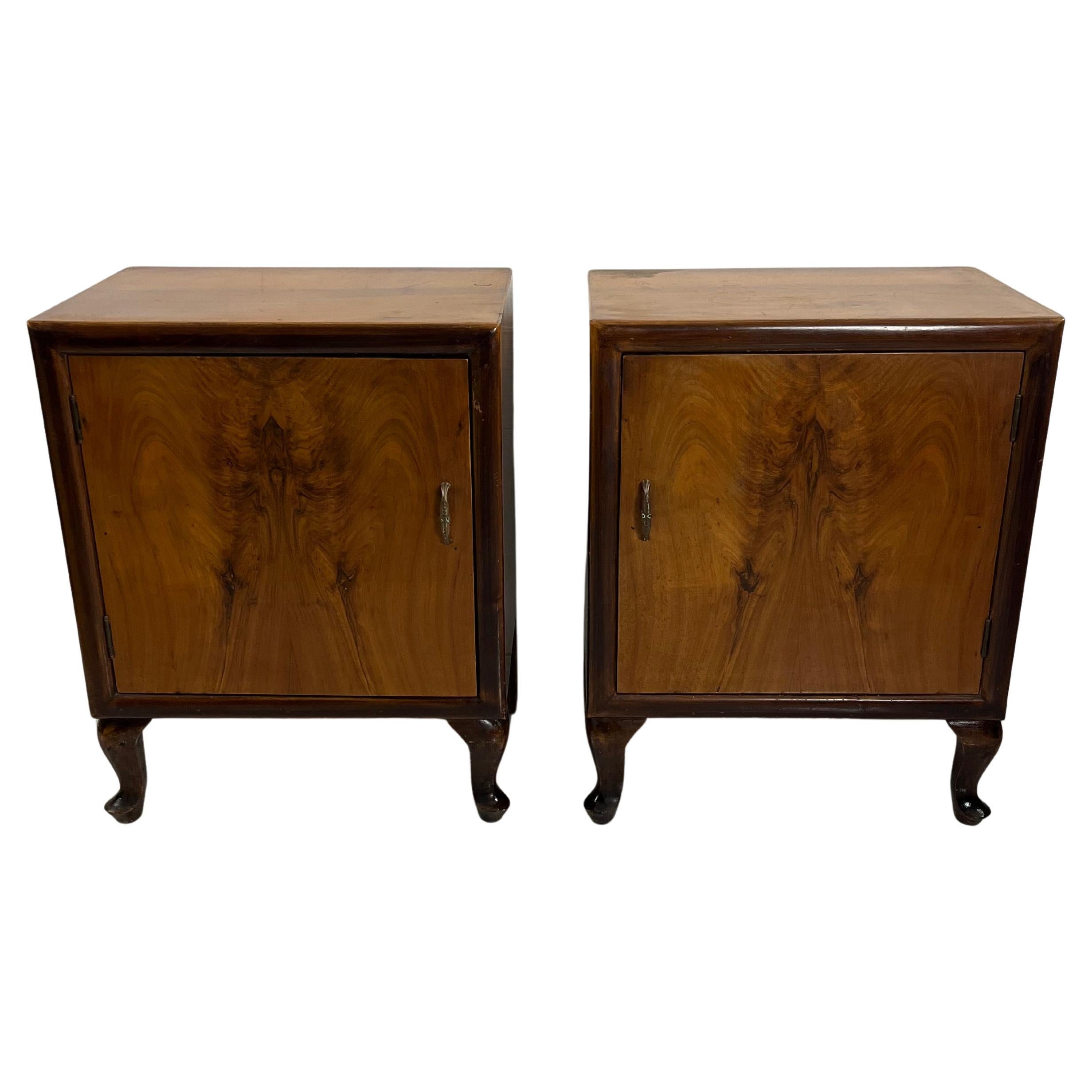 Set di 2 comodini Art Deco italiani, anni '40