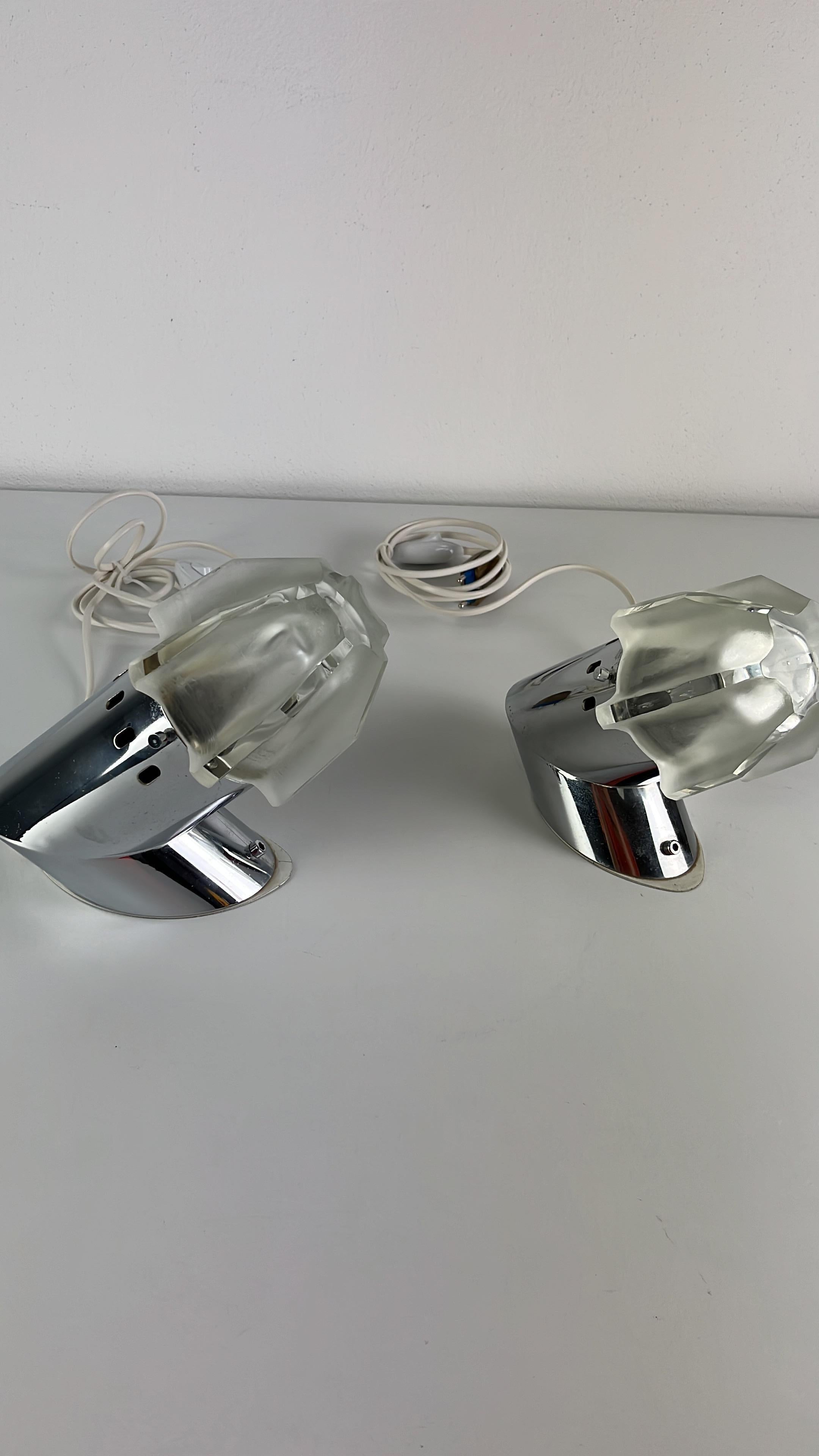 Set of 2 Italian Bedside Lamps Space age, 1970s In condizioni buone in vendita a Palermo, IT