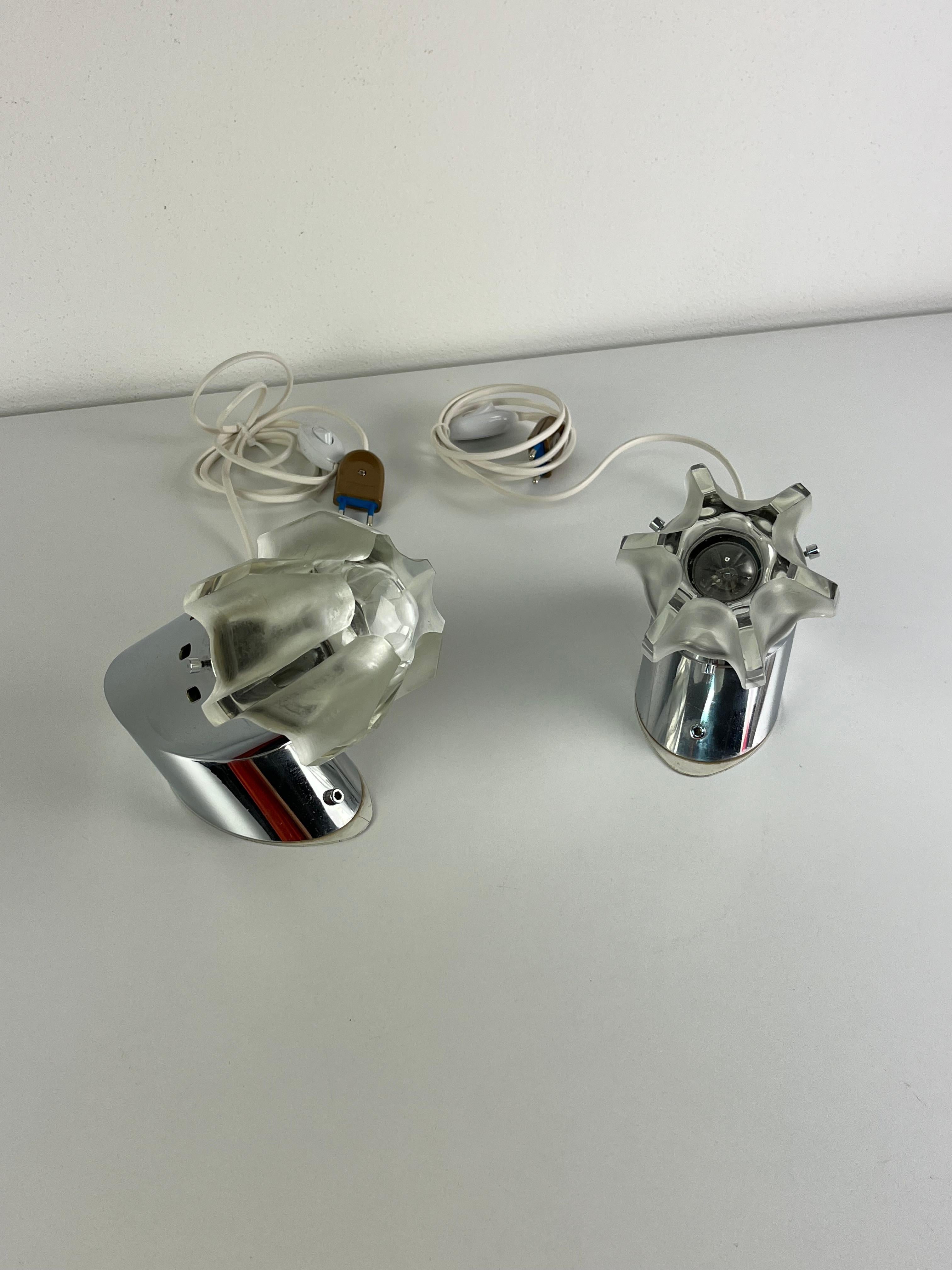 Set of 2 Italian Bedside Lamps Space age, 1970s in vendita 1