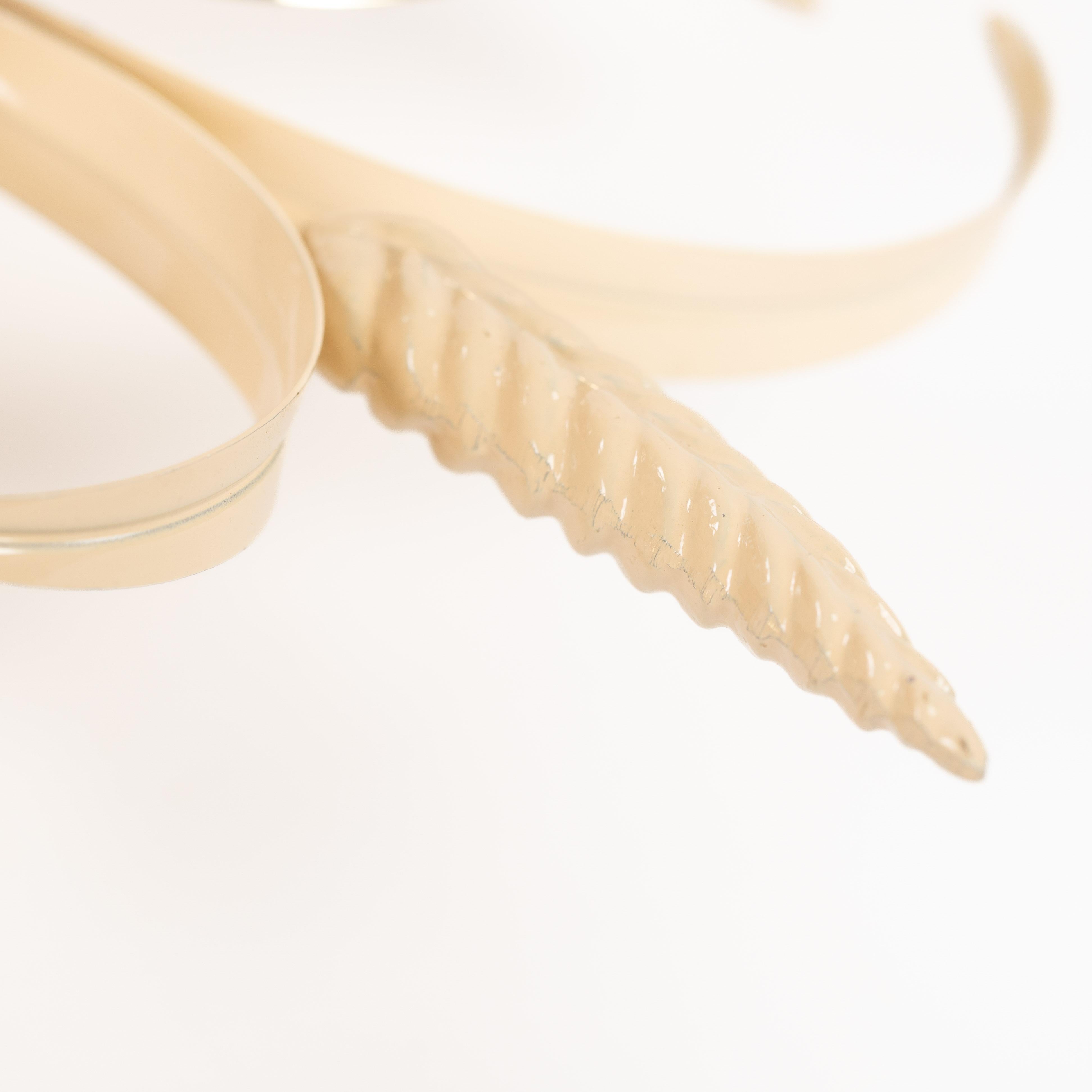Ensemble de 2 appliques italiennes en métal laqué laiton Hans Kögl 'Wheat & Leaves', 1960s en vente 8