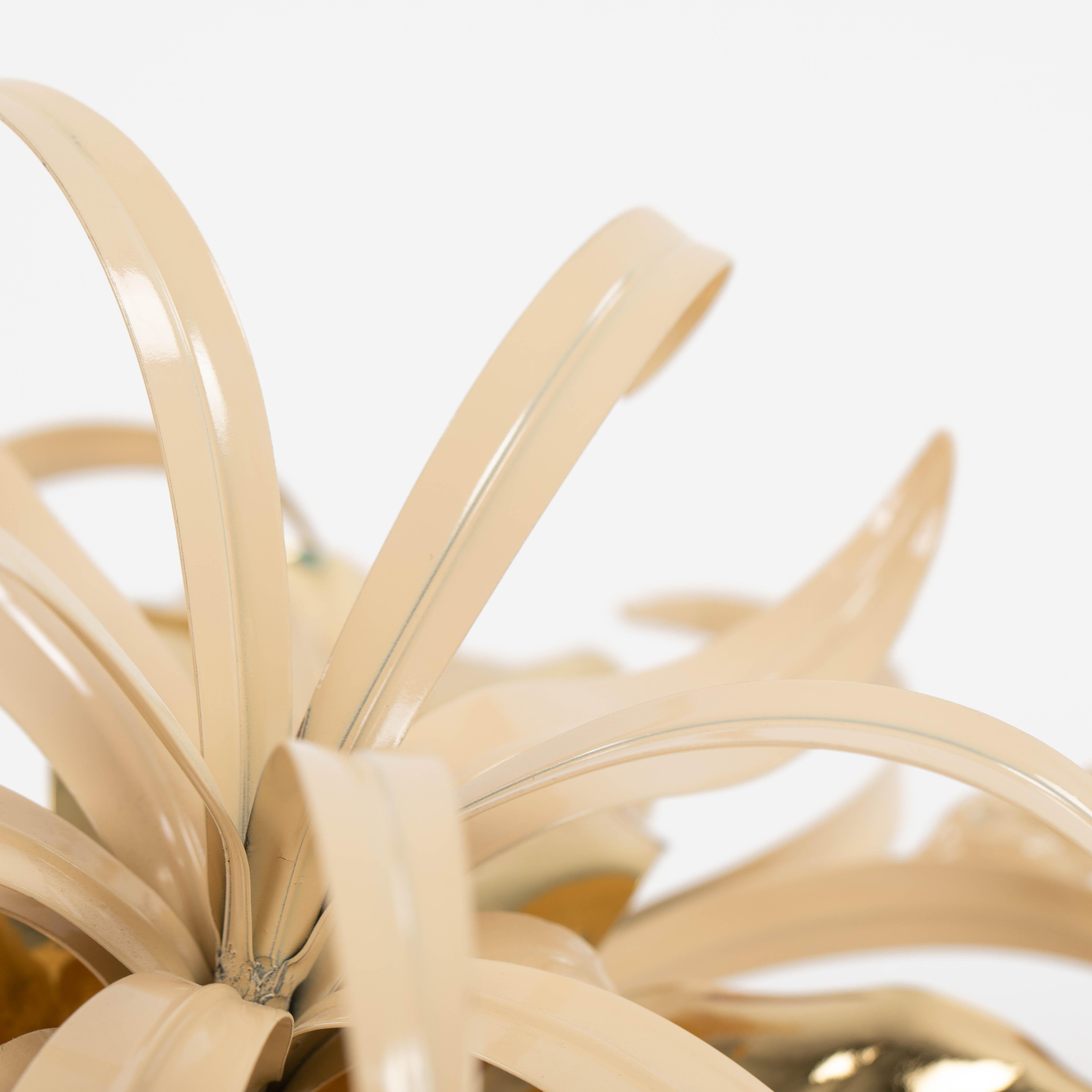 Ensemble de 2 appliques italiennes en métal laqué laiton Hans Kögl 'Wheat & Leaves', 1960s en vente 10