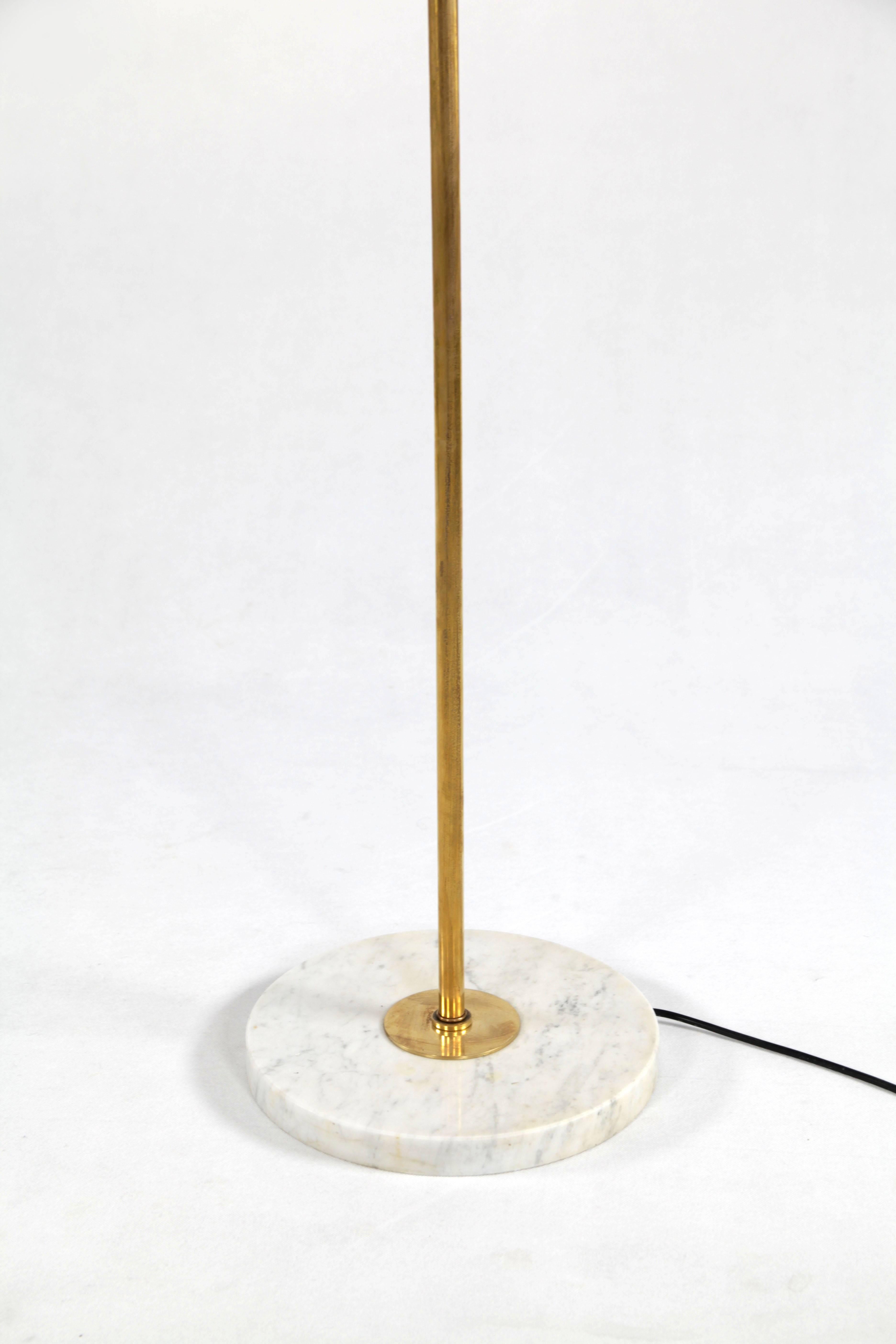 Set of 2 Italian Brass, Marble and Aluminum Floor Lamps, 1950s 1