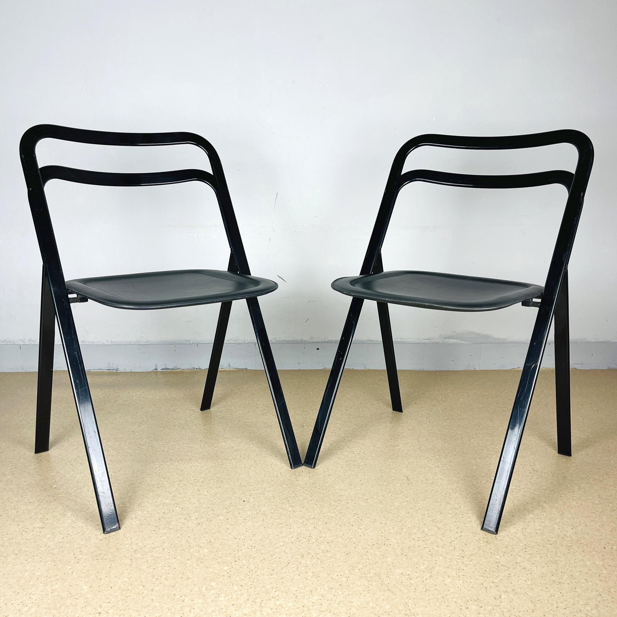 Set of 2 Italian Folding Chairs by Giorgio Cattelan for Cidue, 1970s 5