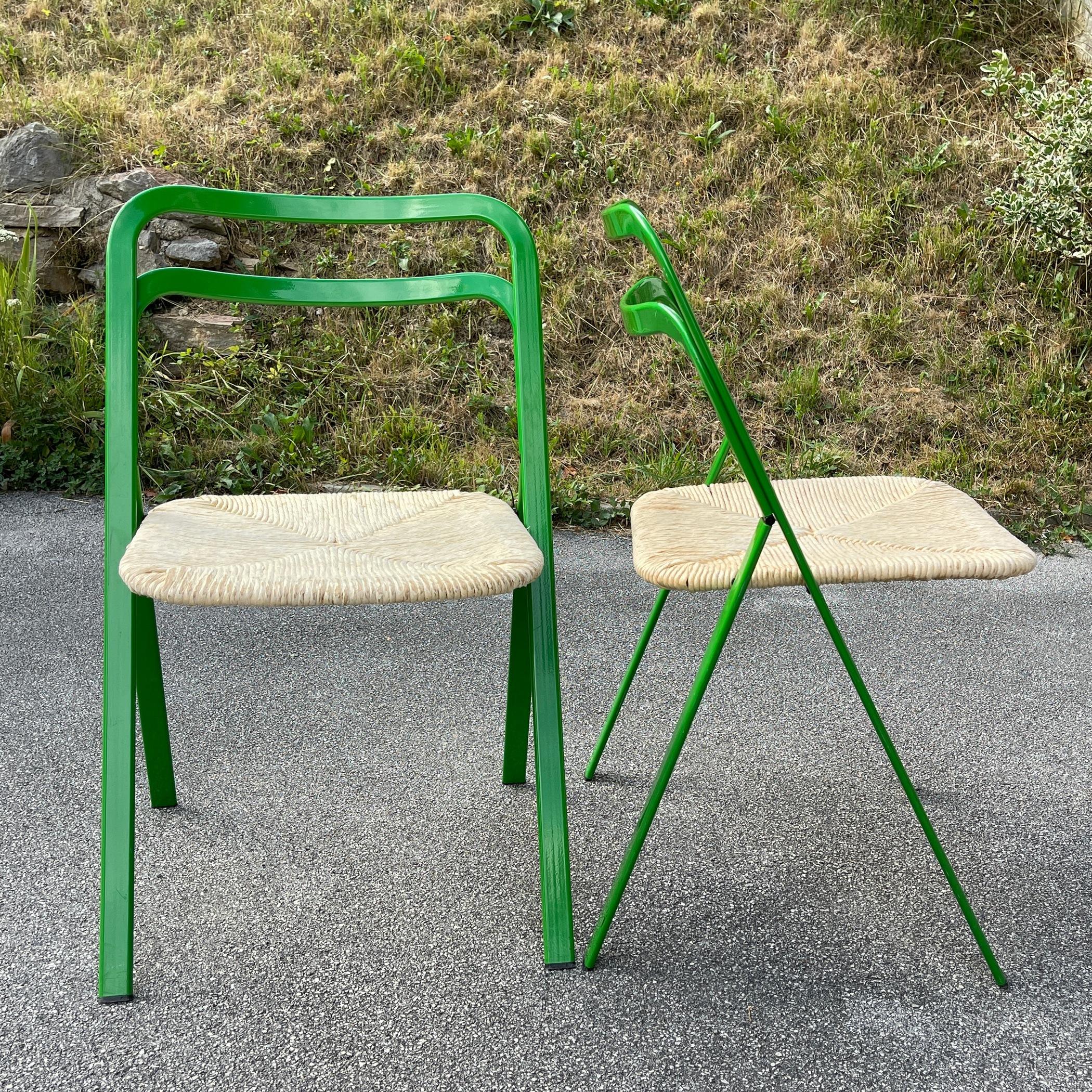 Set of 2 Italian Folding Chairs by Giorgio Cattelan for Cidue, 1970s 7