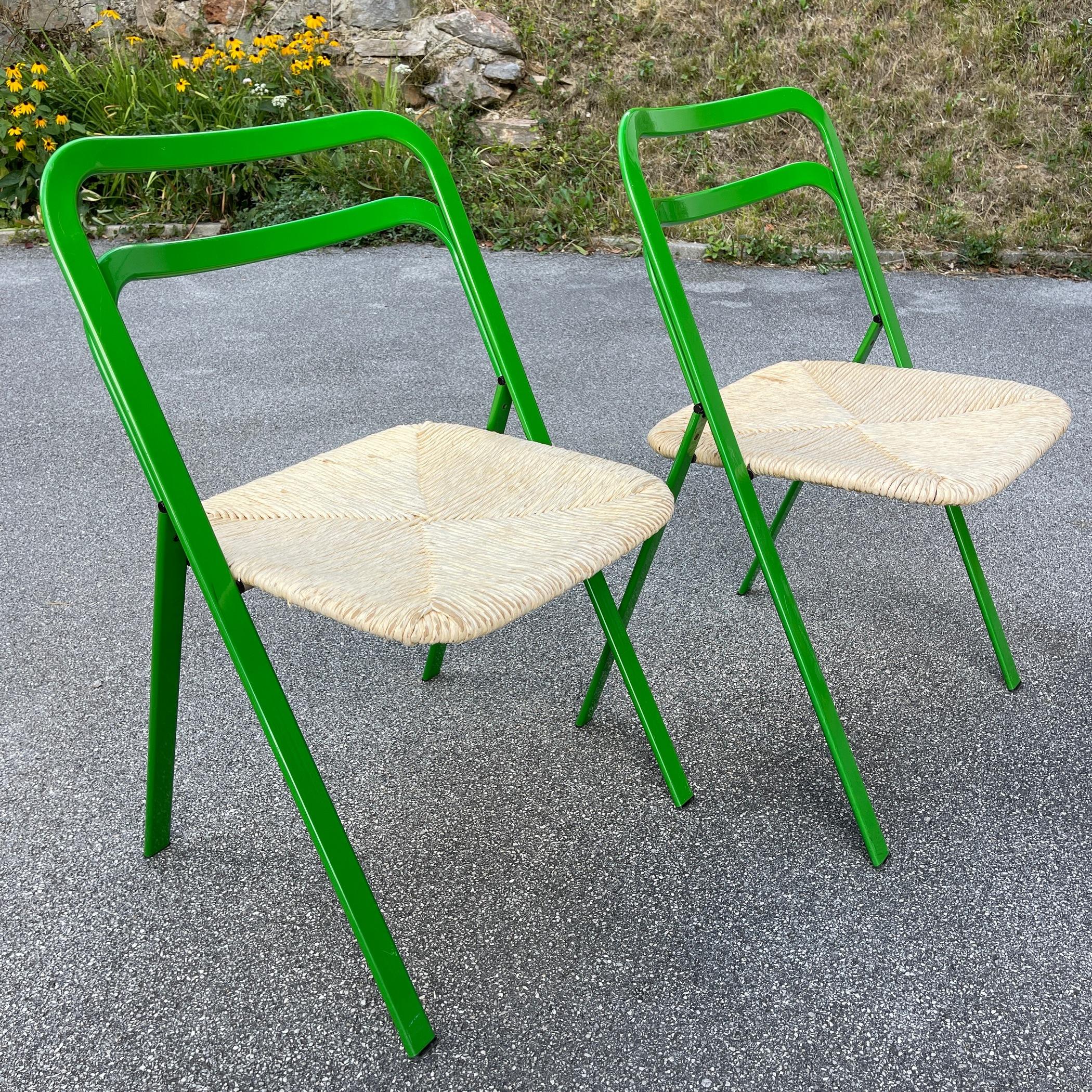 Set of 2 Italian Folding Chairs by Giorgio Cattelan for Cidue, 1970s In Good Condition In Miklavž Pri Taboru, SI